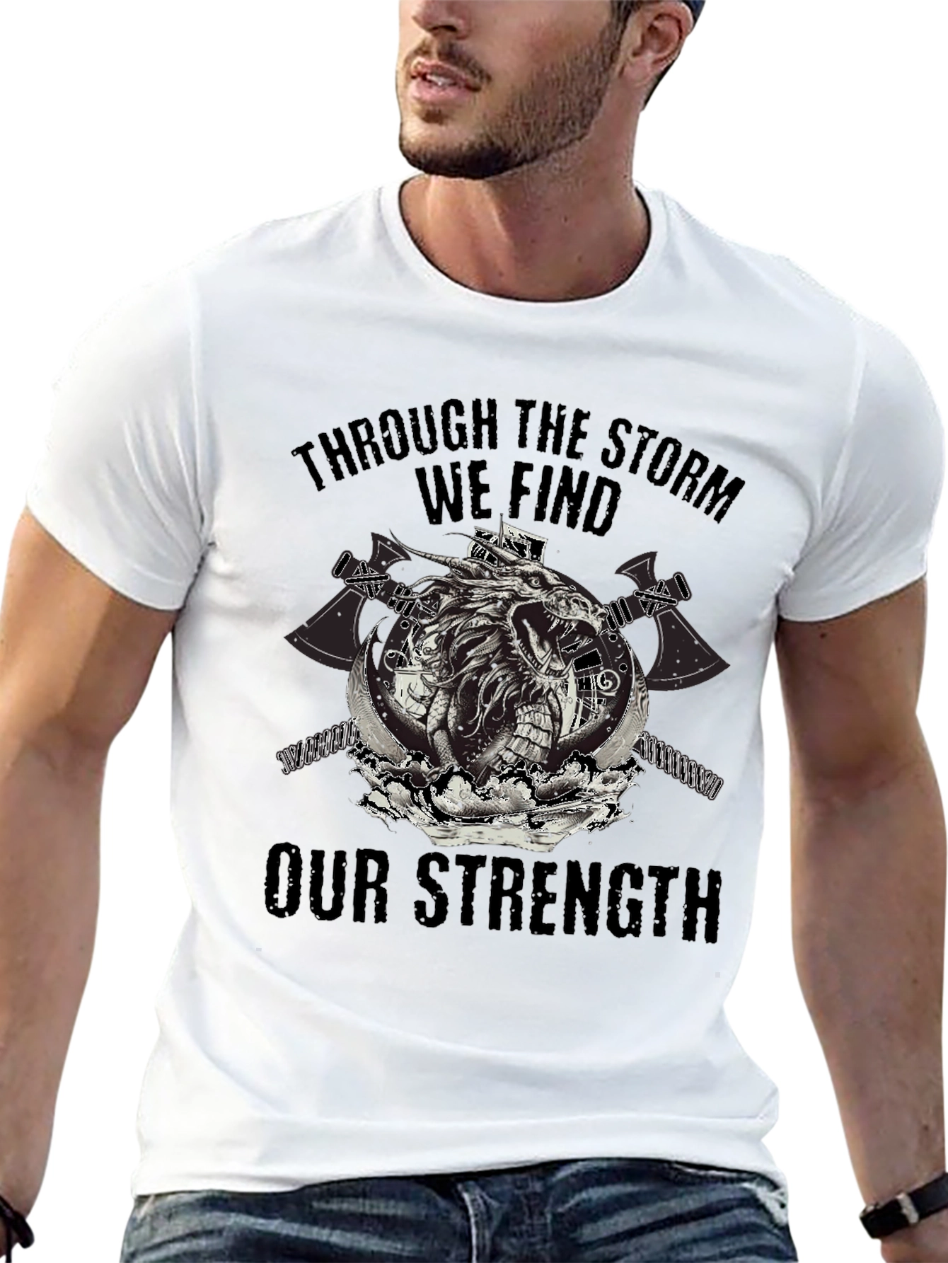 Through The Storm Viking Graphic T-Shirt