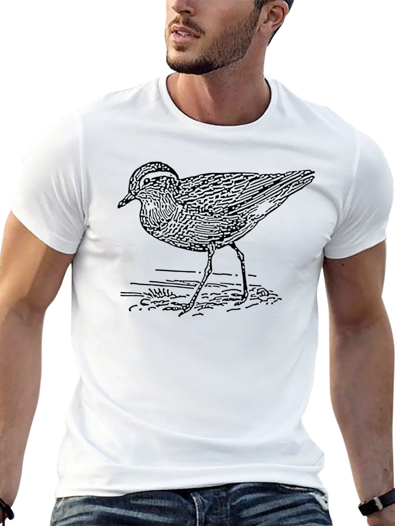 Bird Graphic Tee - Unisex Black Cotton T-Shirt