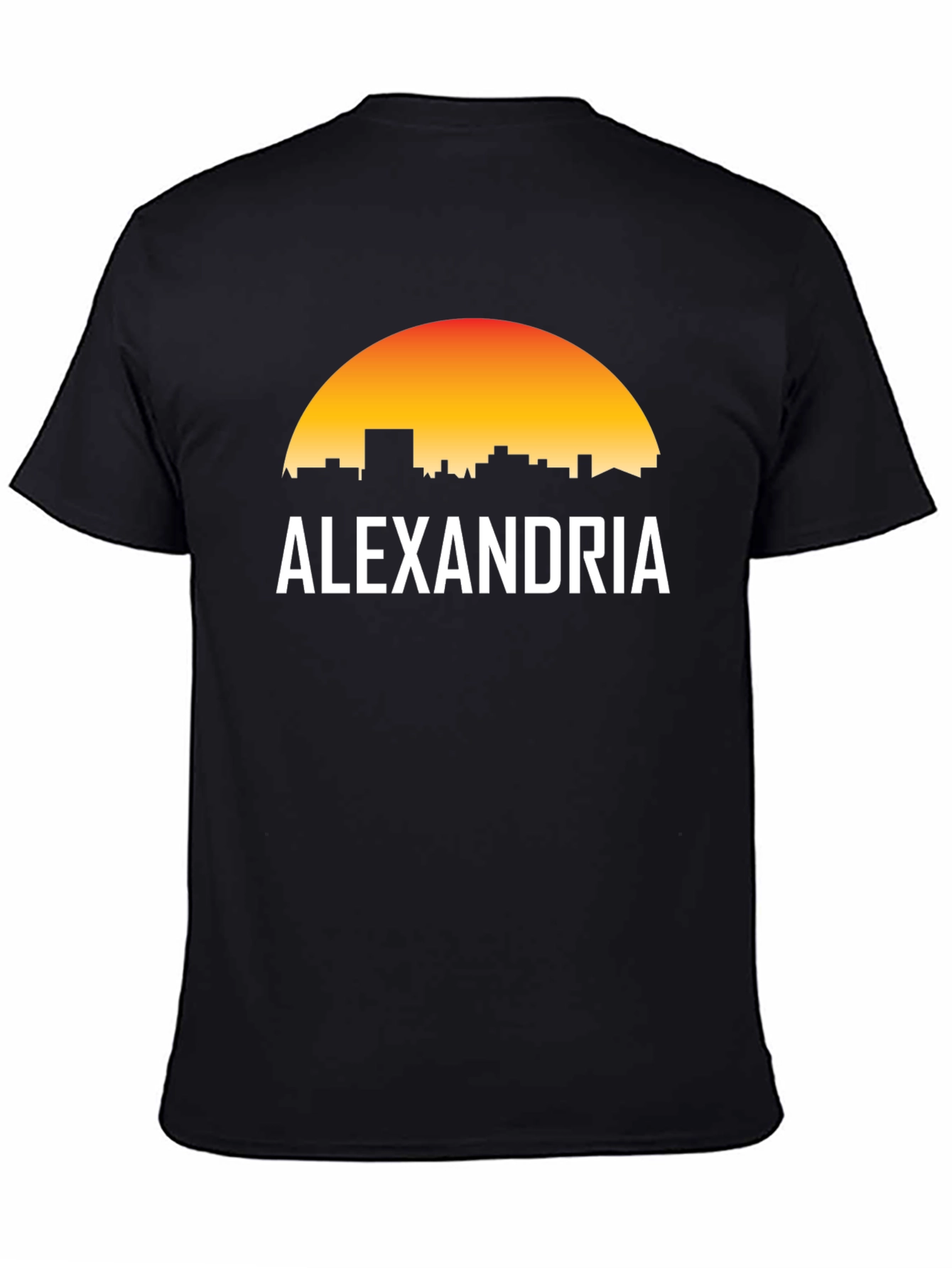 Alexandria Skyline Graphic T-Shirt - Sunset Design