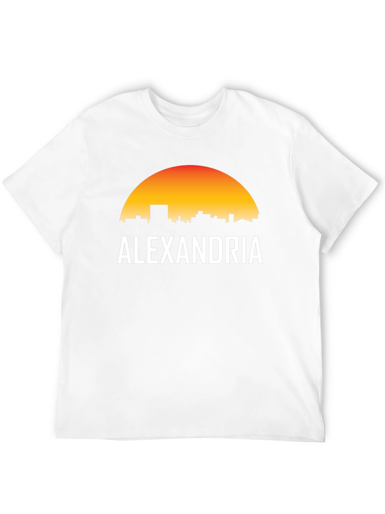Alexandria Skyline Graphic T-Shirt - Sunset Design