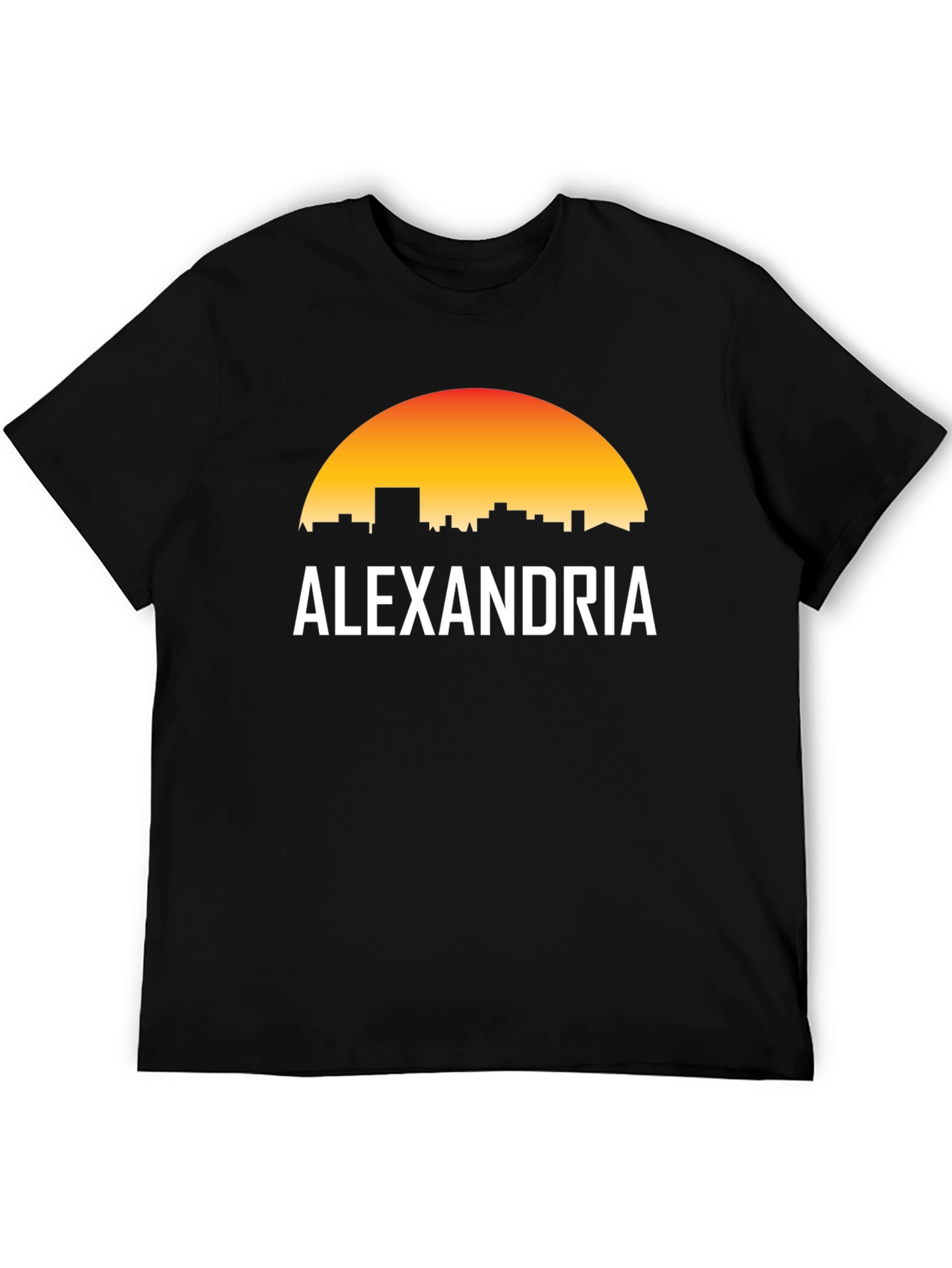 Alexandria Skyline Graphic T-Shirt - Sunset Design