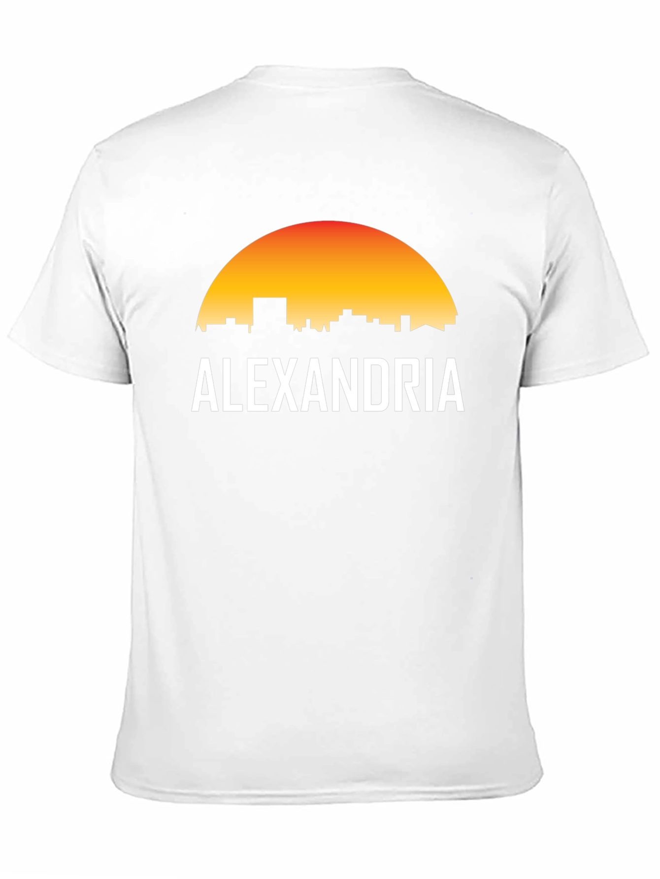 Alexandria Skyline Graphic T-Shirt - Sunset Design