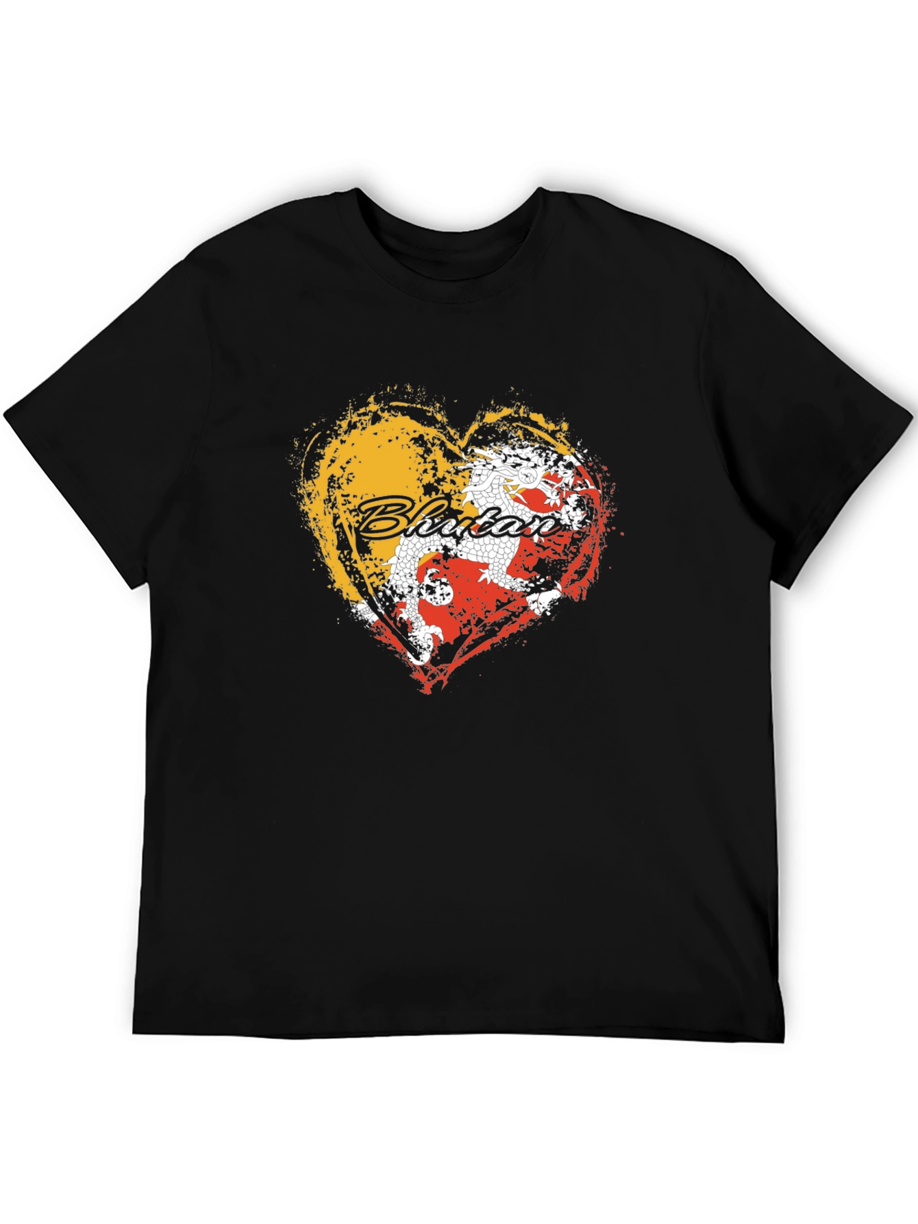 Bhutan Flag Heart T-Shirt