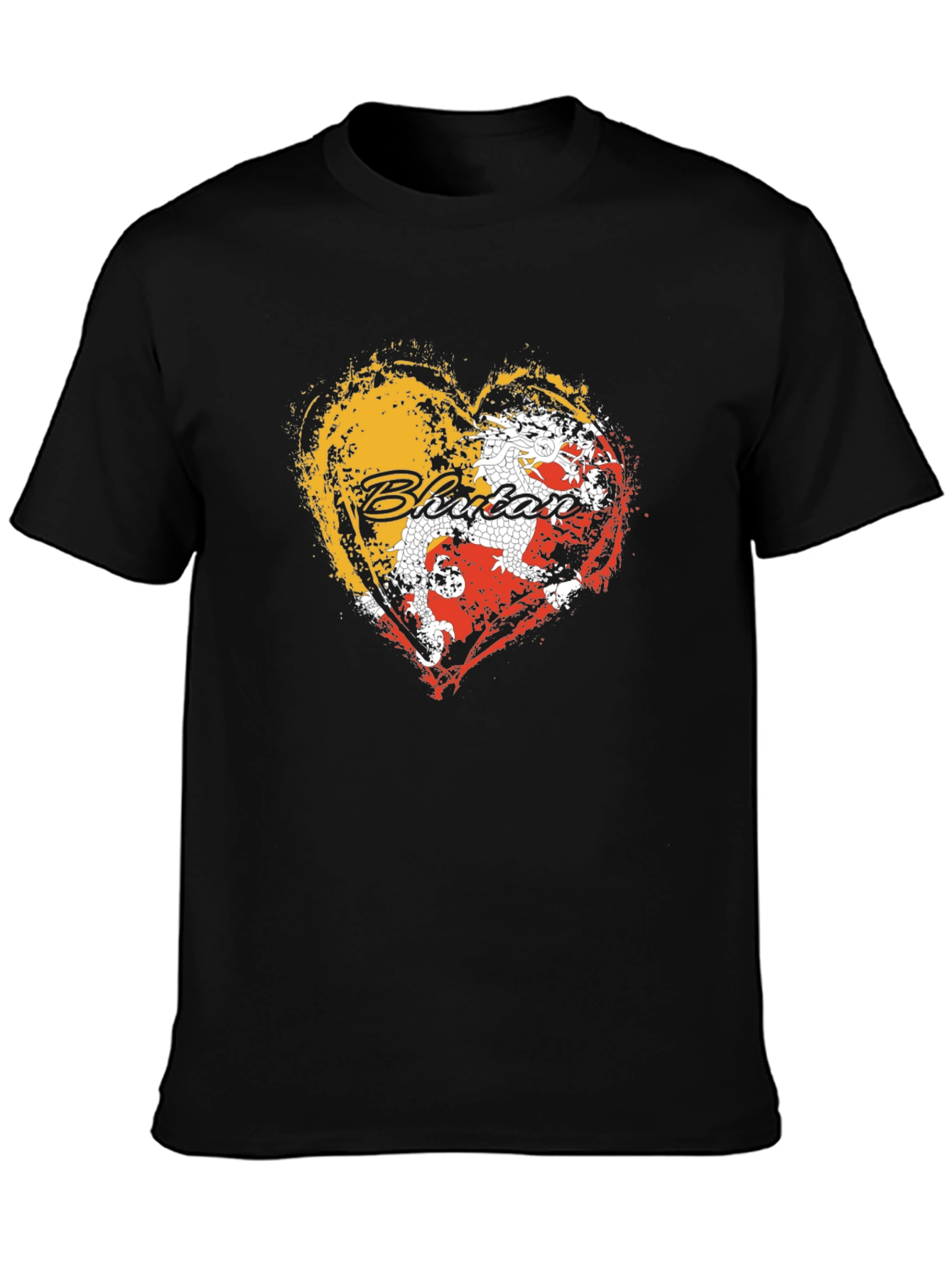 Bhutan Flag Heart T-Shirt