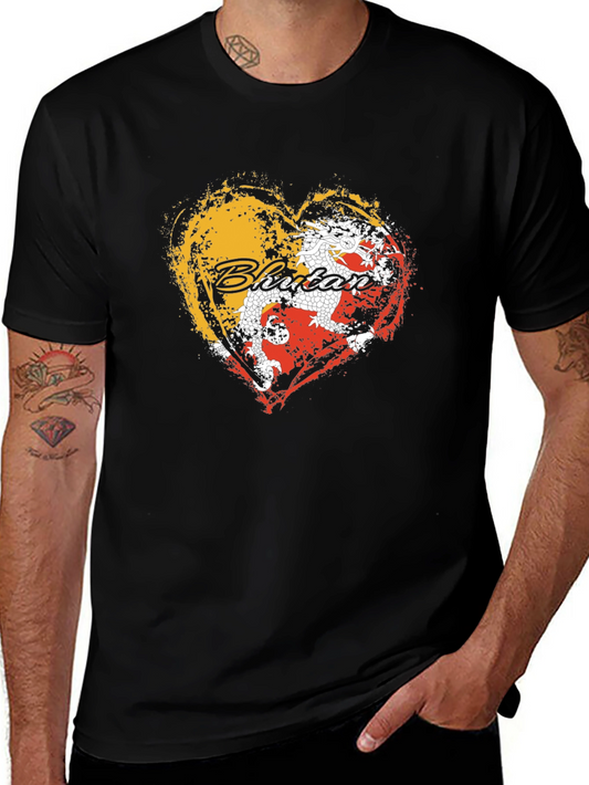 Bhutan Flag Heart T-Shirt