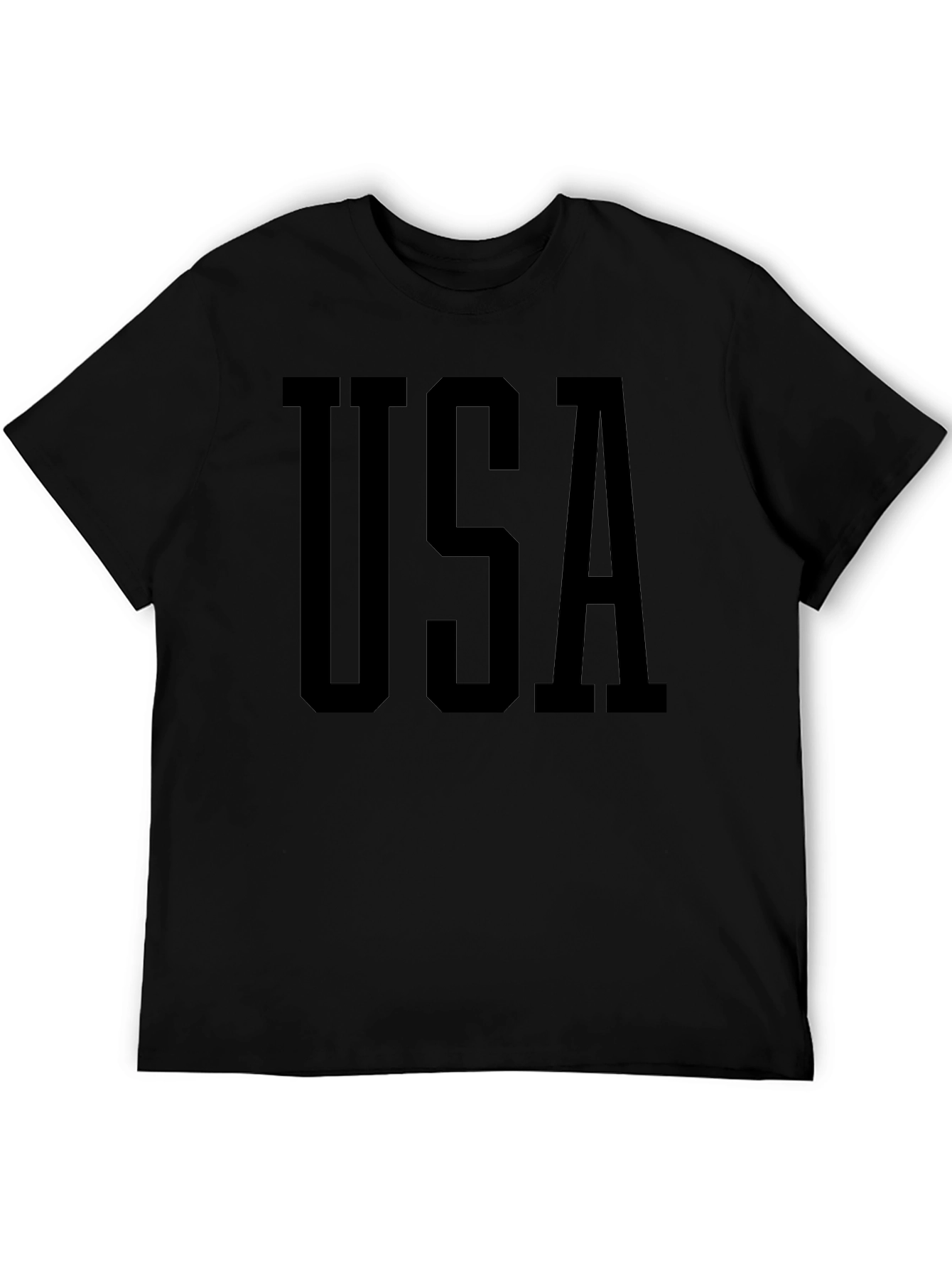 USA Bold Graphic Print Crew Neck T-Shirt