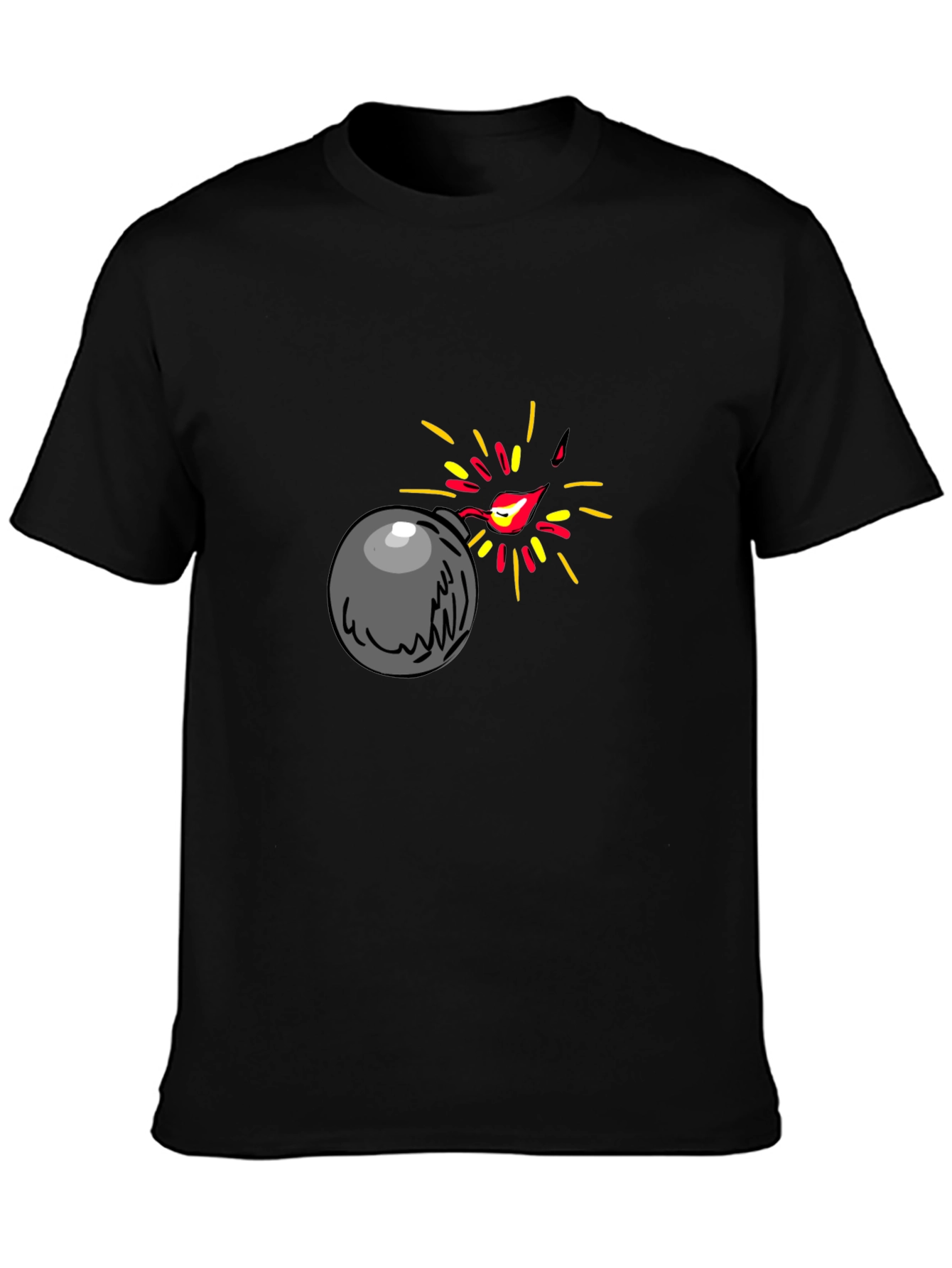 Bomb Graphic Black T-Shirt - Explosive Style!