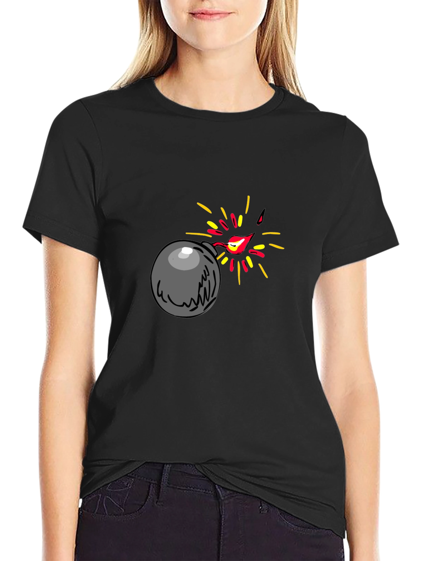 Bomb Graphic Black T-Shirt - Explosive Style!