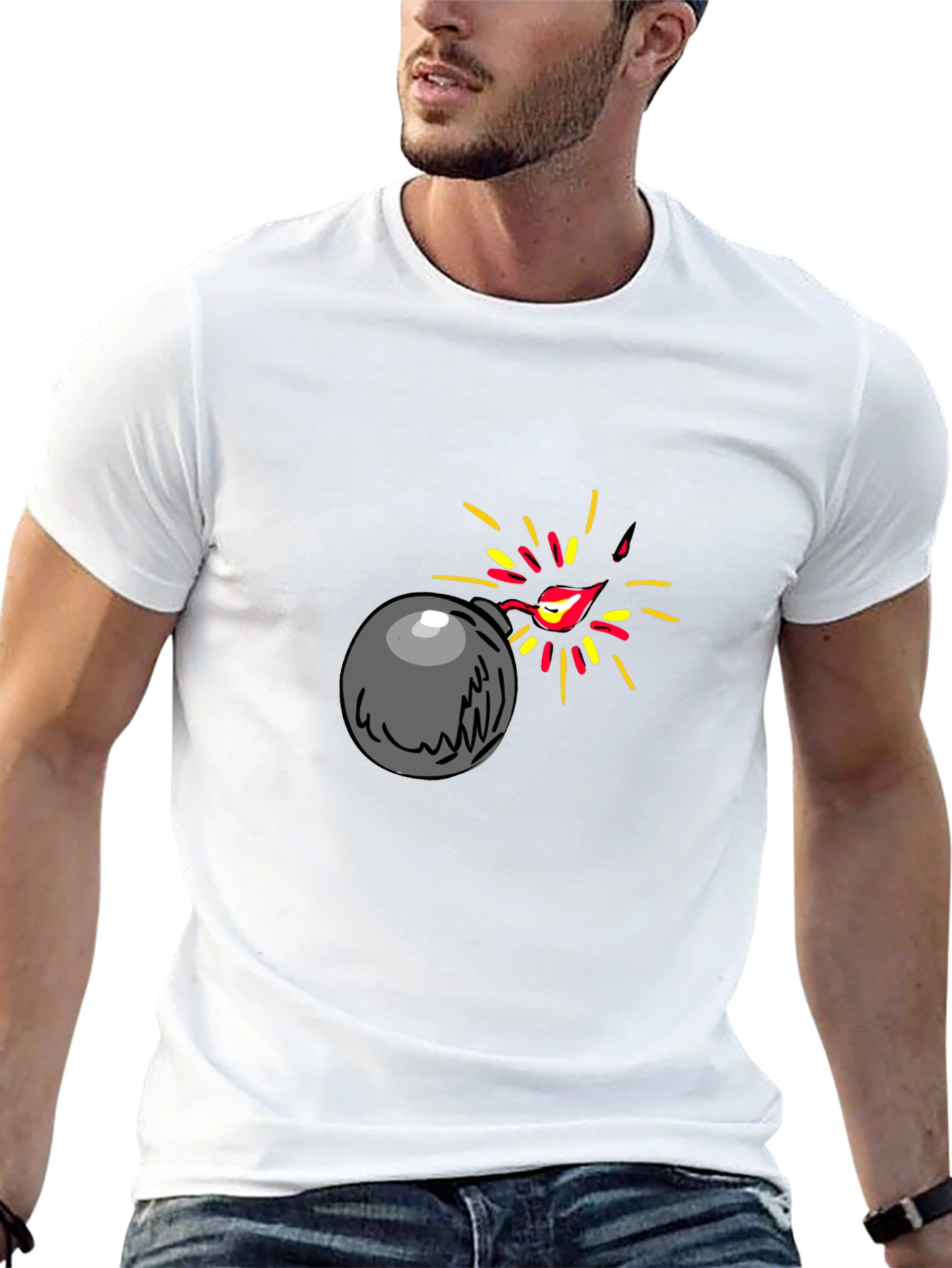 Bomb Graphic Black T-Shirt - Explosive Style!
