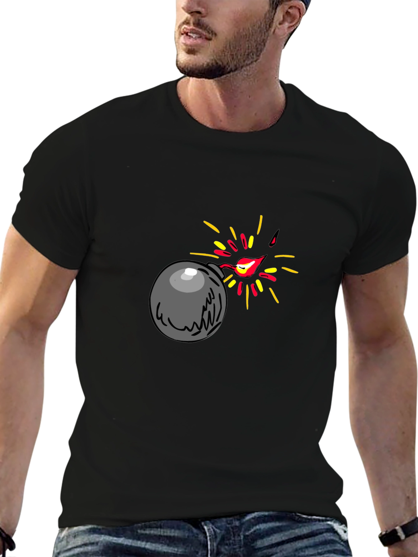 Bomb Graphic Black T-Shirt - Explosive Style!
