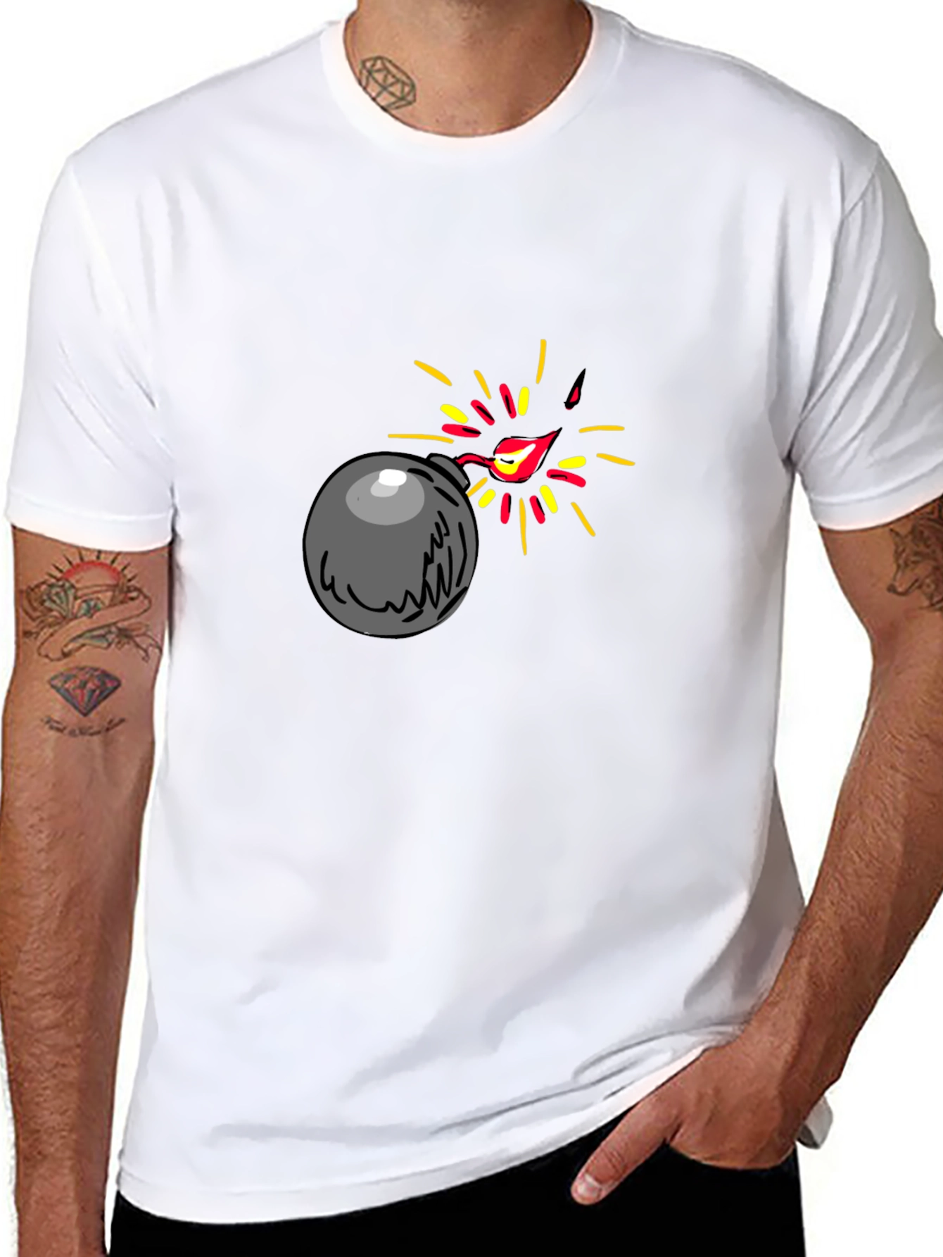 Bomb Graphic Black T-Shirt - Explosive Style!