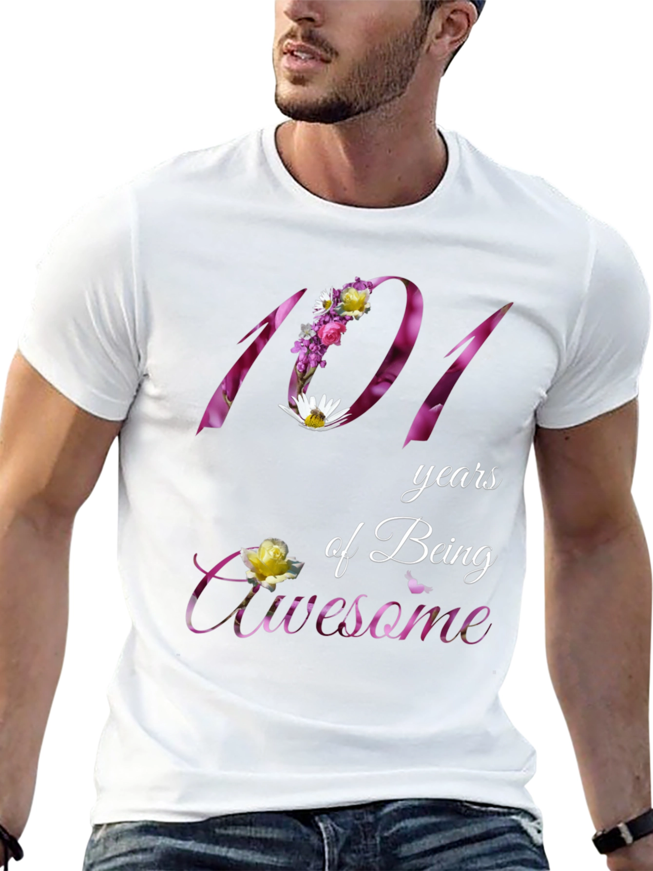 101 Years of Being Awesome Floral T-Shirt