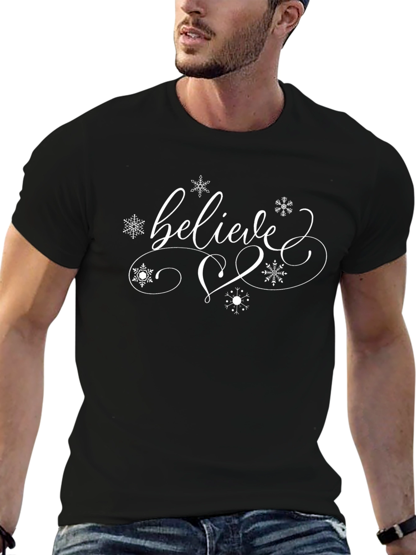 Believe Holiday Tee - Snowflake Christmas Shirt