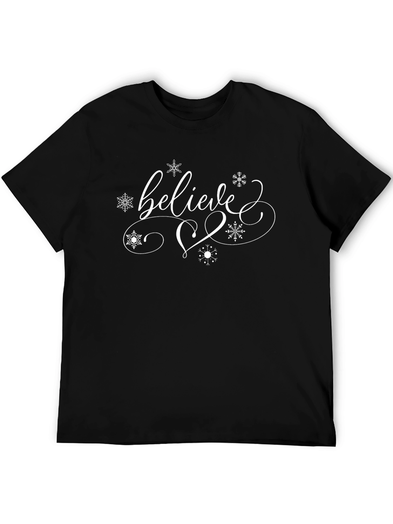 Believe Holiday Tee - Snowflake Christmas Shirt