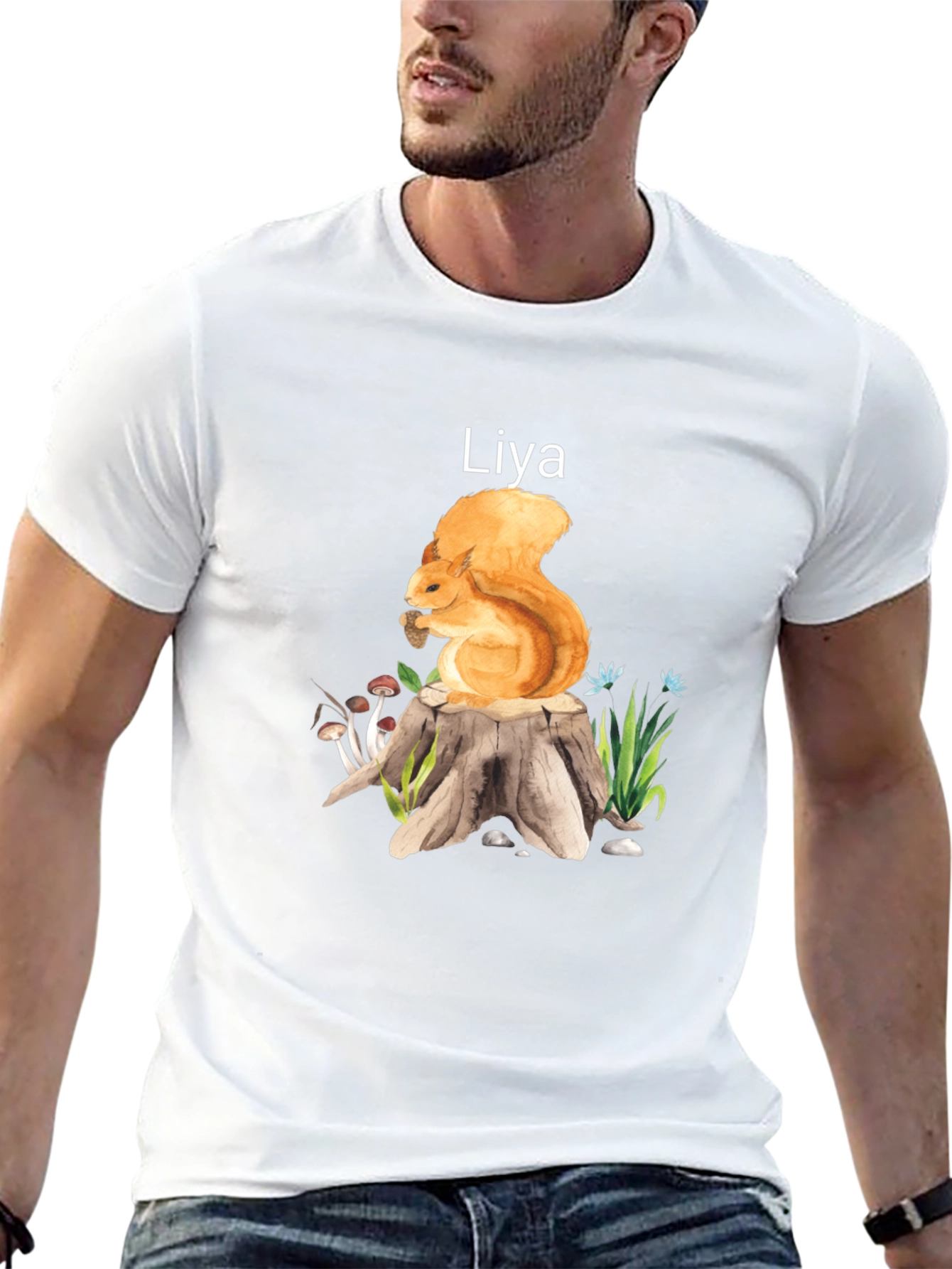 Squirrel on Stump Personalized Tee