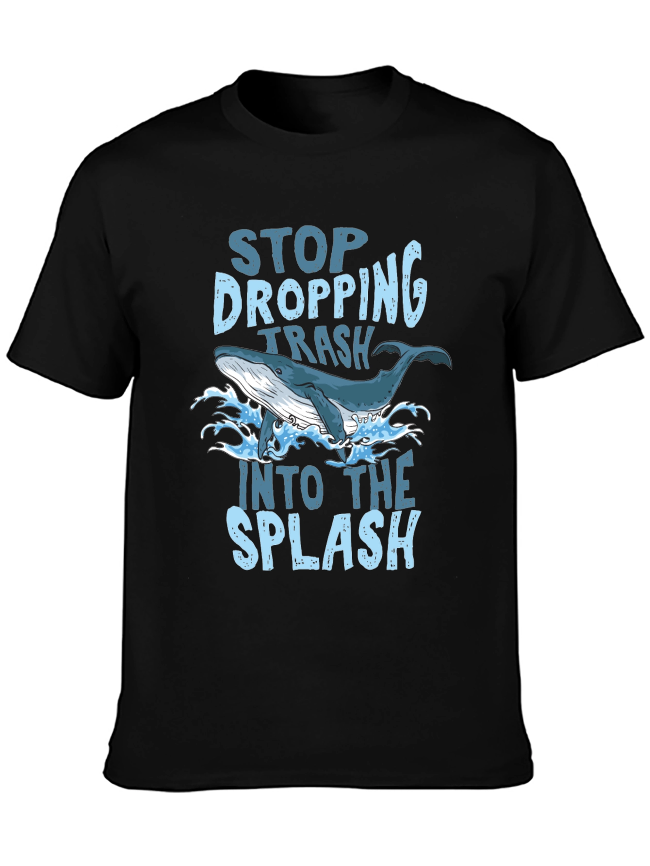 Stop Dropping Trash Whale Graphic T-Shirt