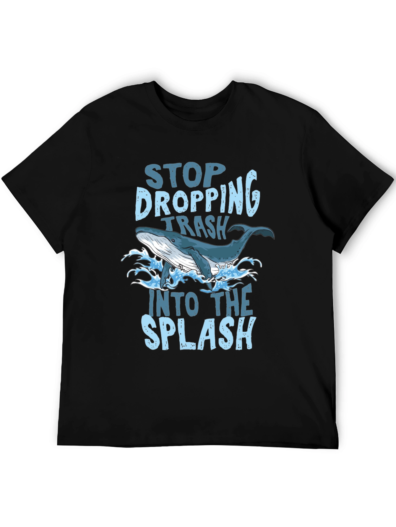 Stop Dropping Trash Whale Graphic T-Shirt