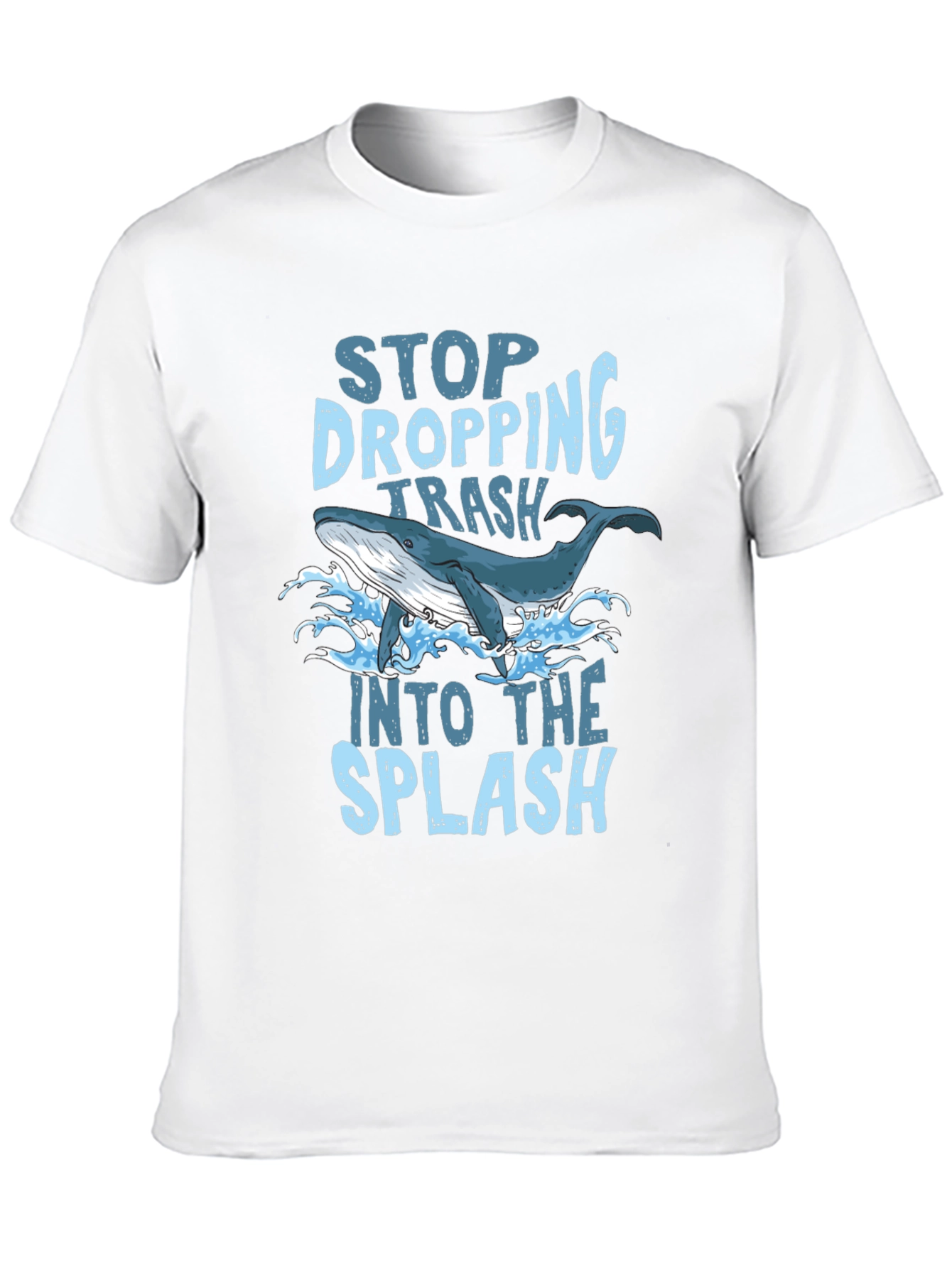 Stop Dropping Trash Whale Graphic T-Shirt