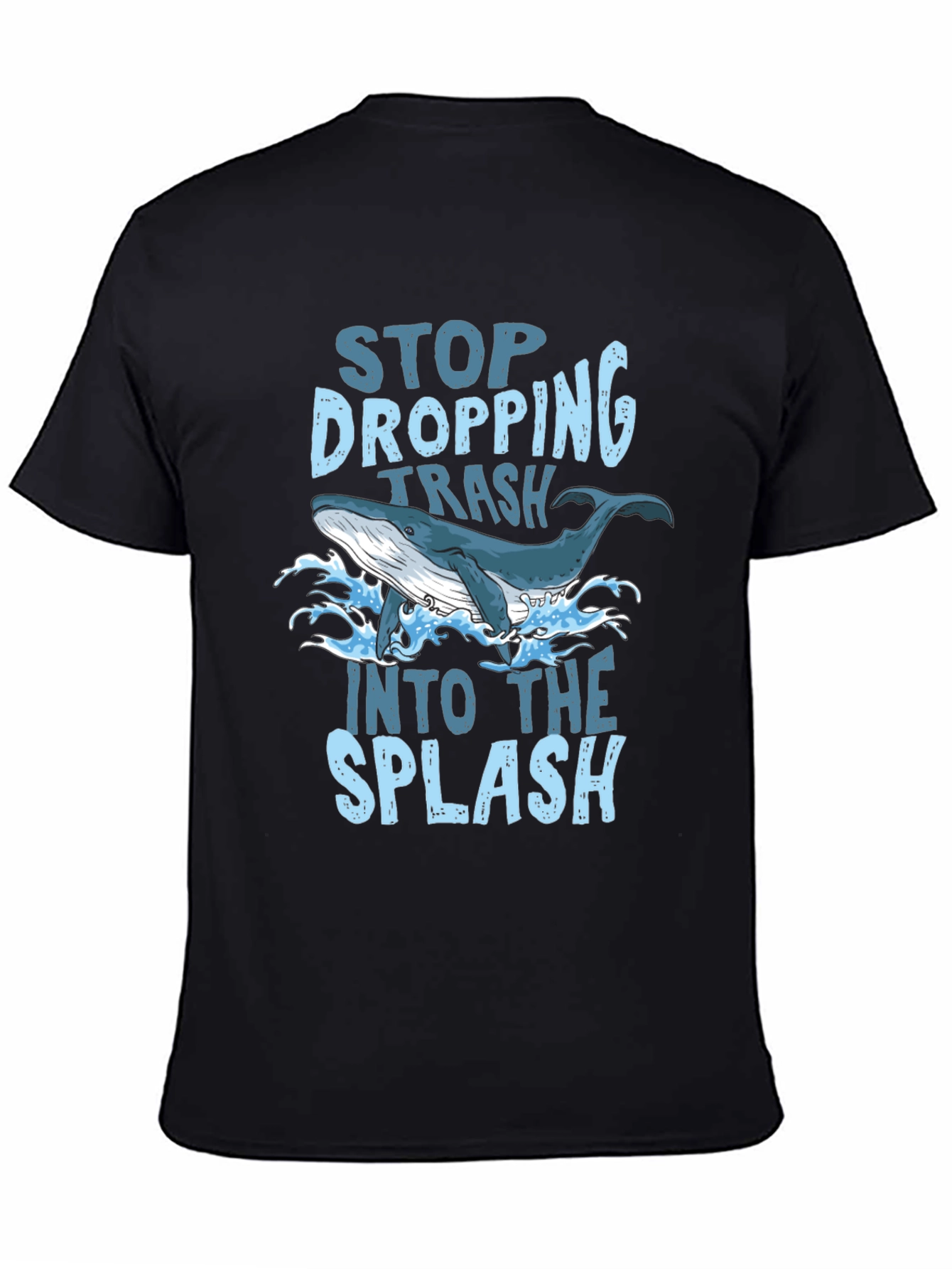 Stop Dropping Trash Whale Graphic T-Shirt