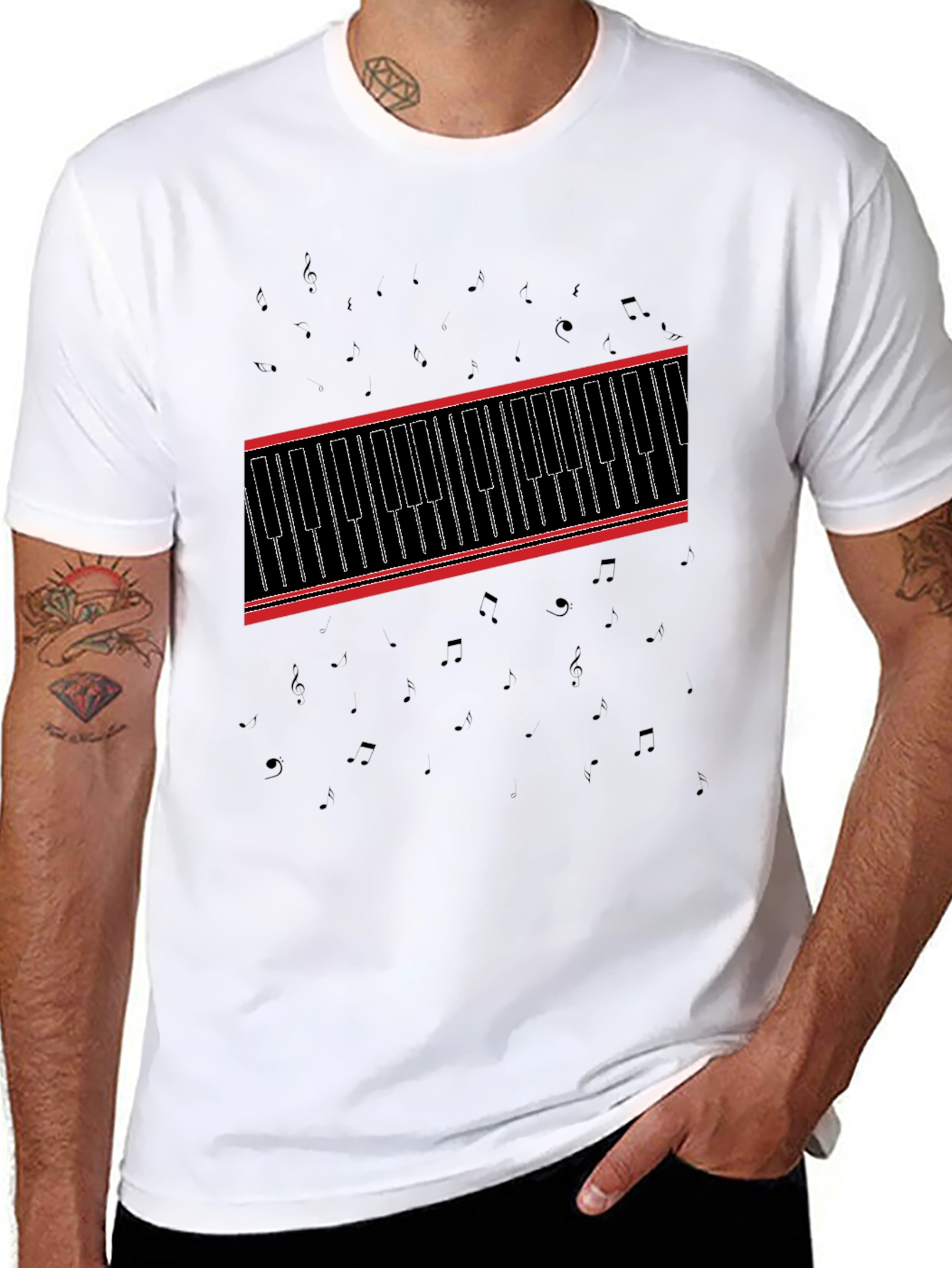 Piano Keys Graphic Tee - Music Lovers T-Shirt