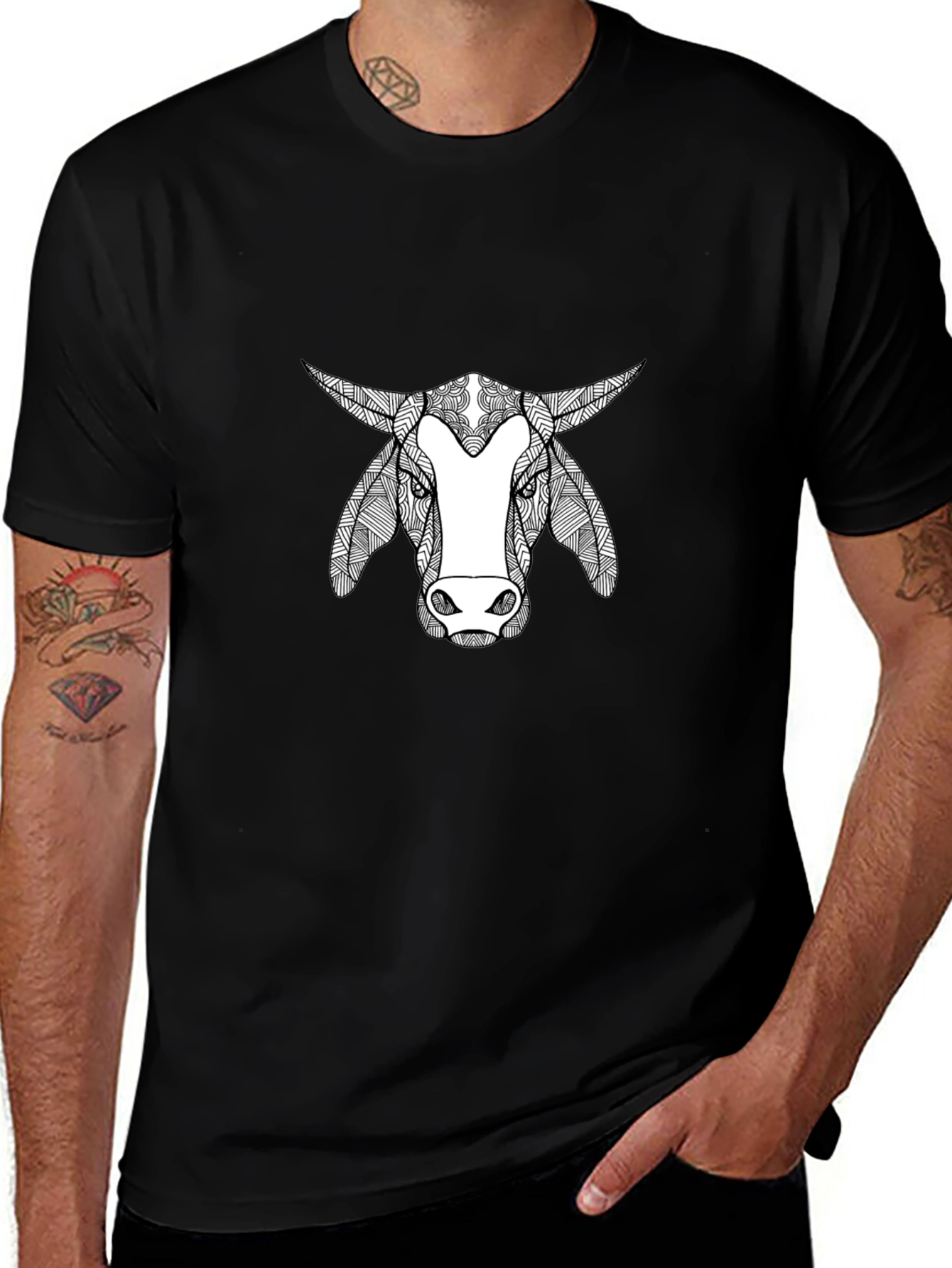 Bull Graphic Print Crew Neck T-Shirt