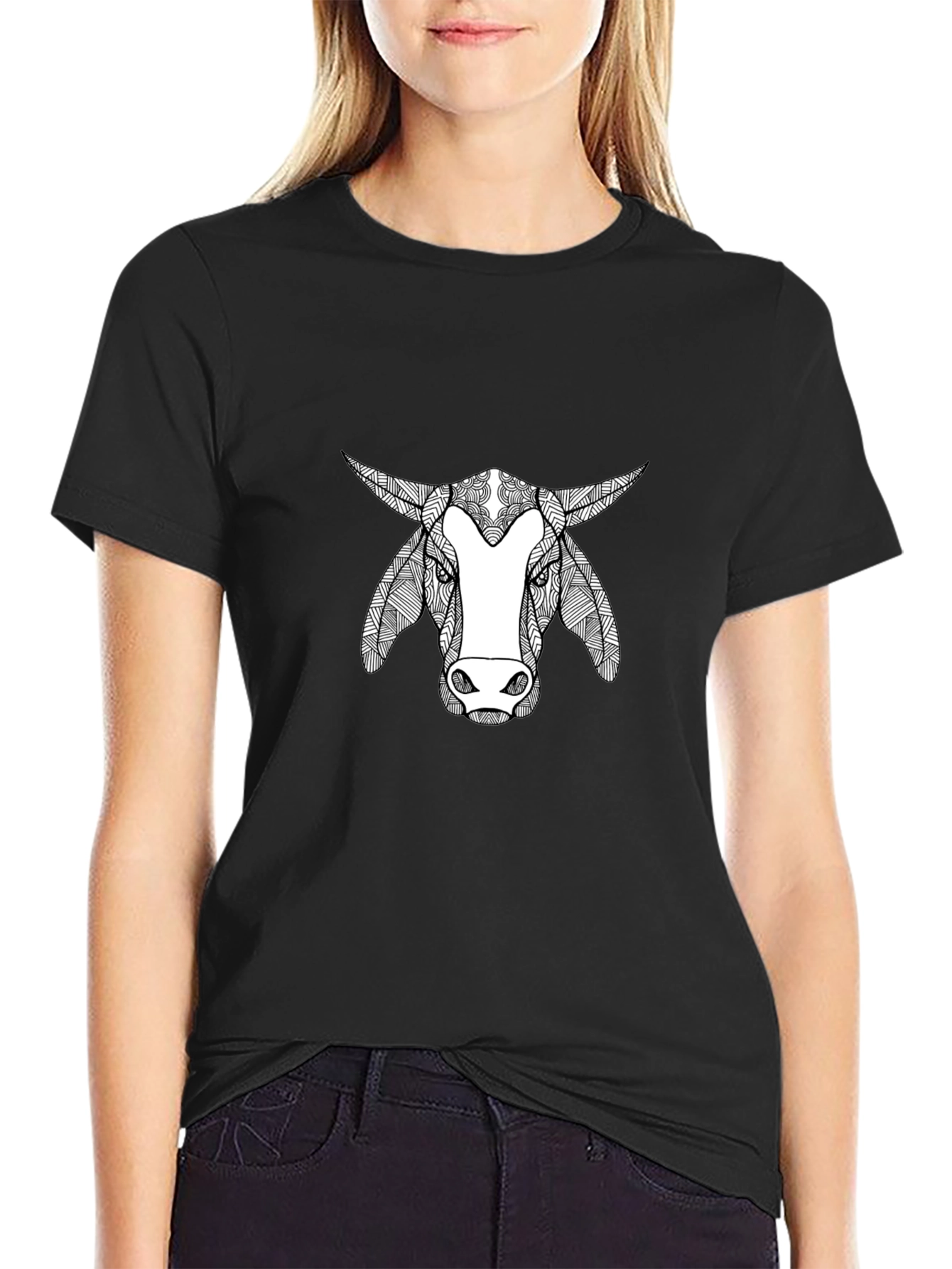 Bull Graphic Print Crew Neck T-Shirt