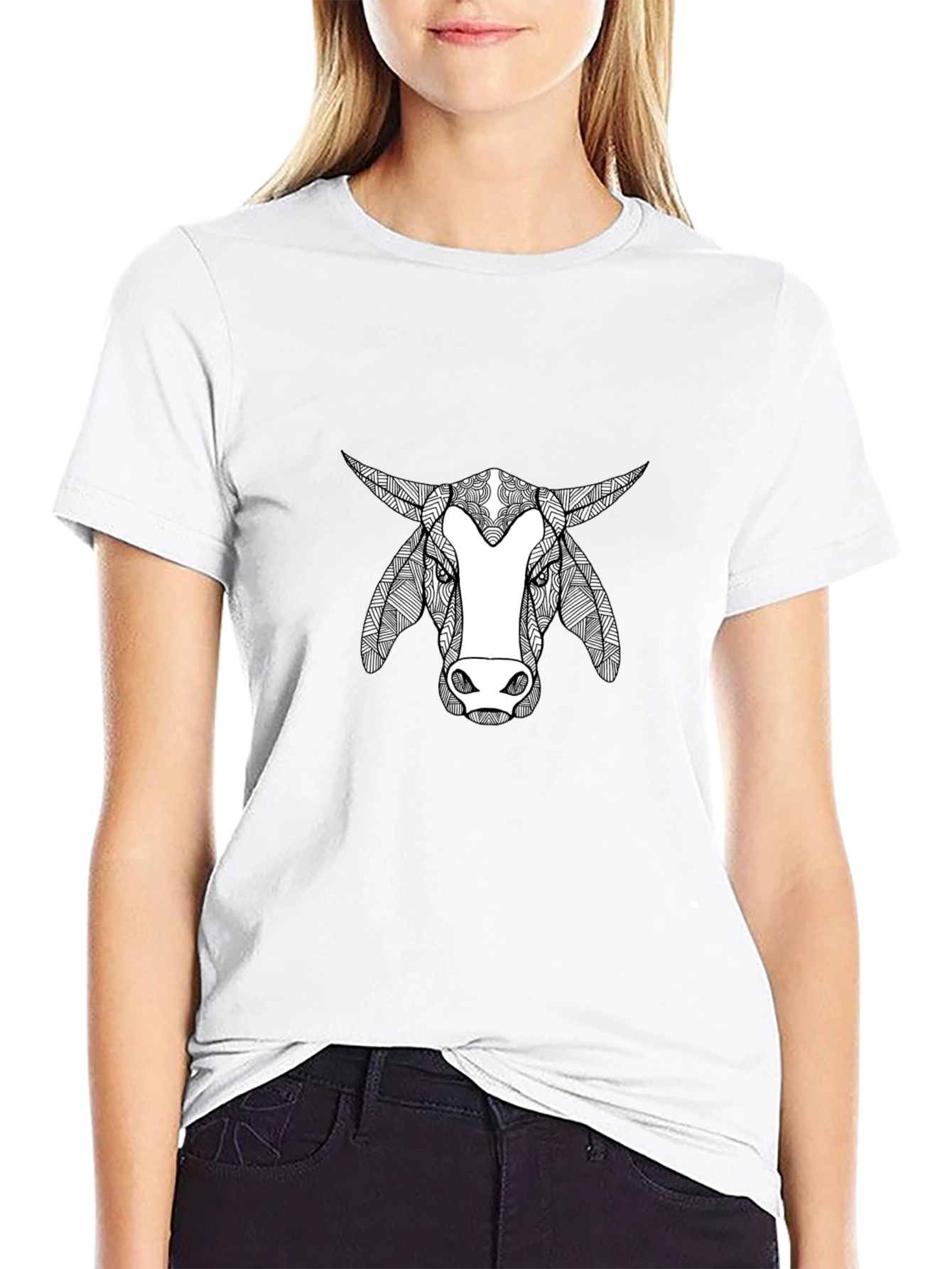 Bull Graphic Print Crew Neck T-Shirt