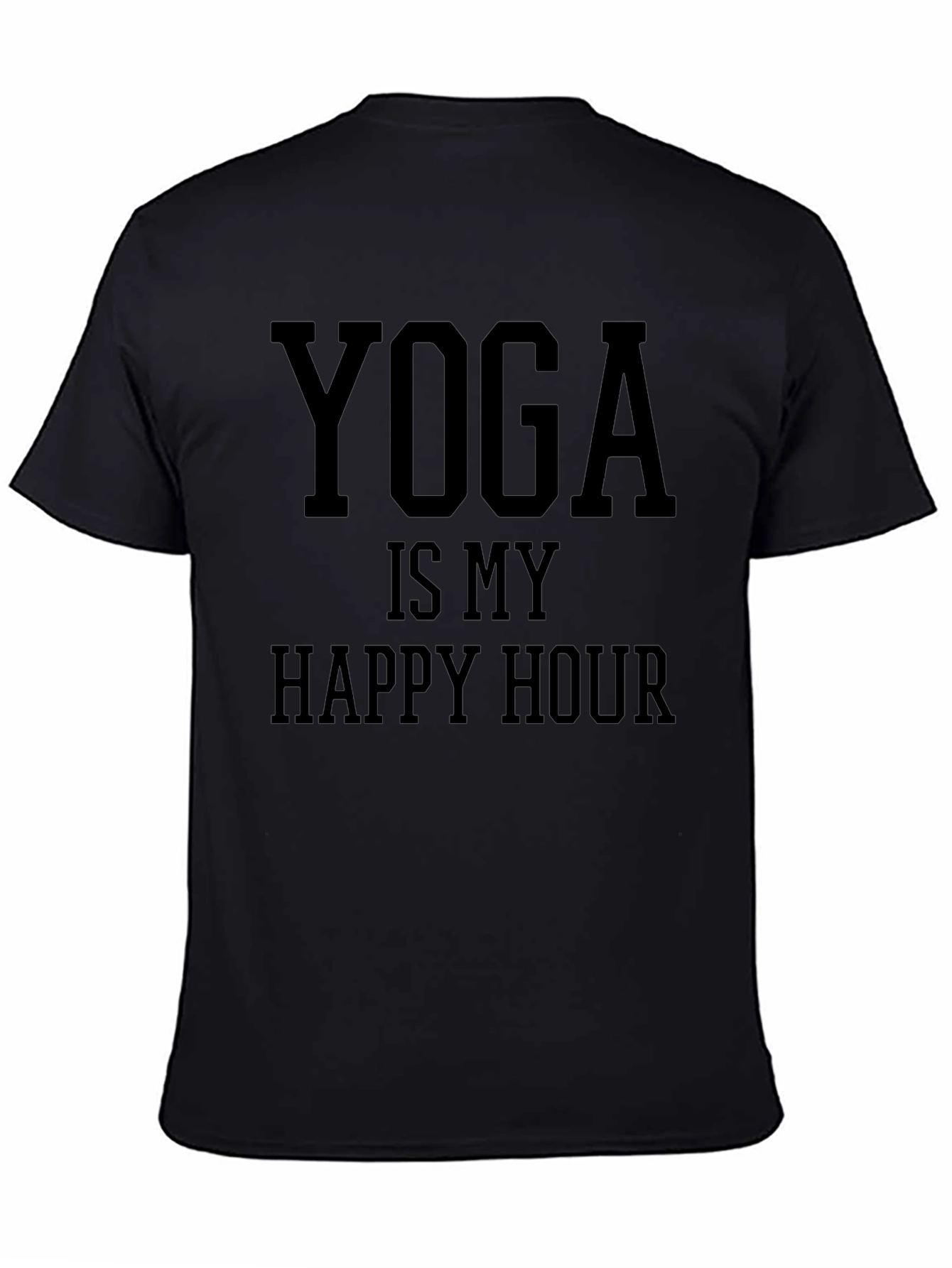 Yoga Is My Happy Hour Black T-Shirt