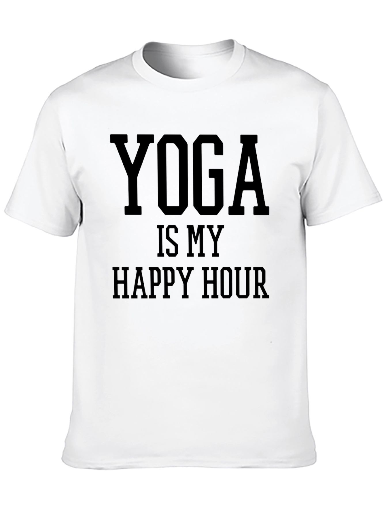 Yoga Is My Happy Hour Black T-Shirt