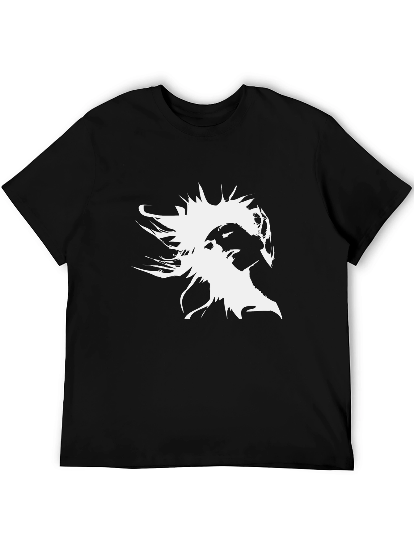 Abstract Silhouette Graphic Black T-Shirt
