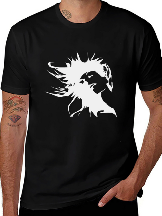 Abstract Silhouette Graphic Black T-Shirt