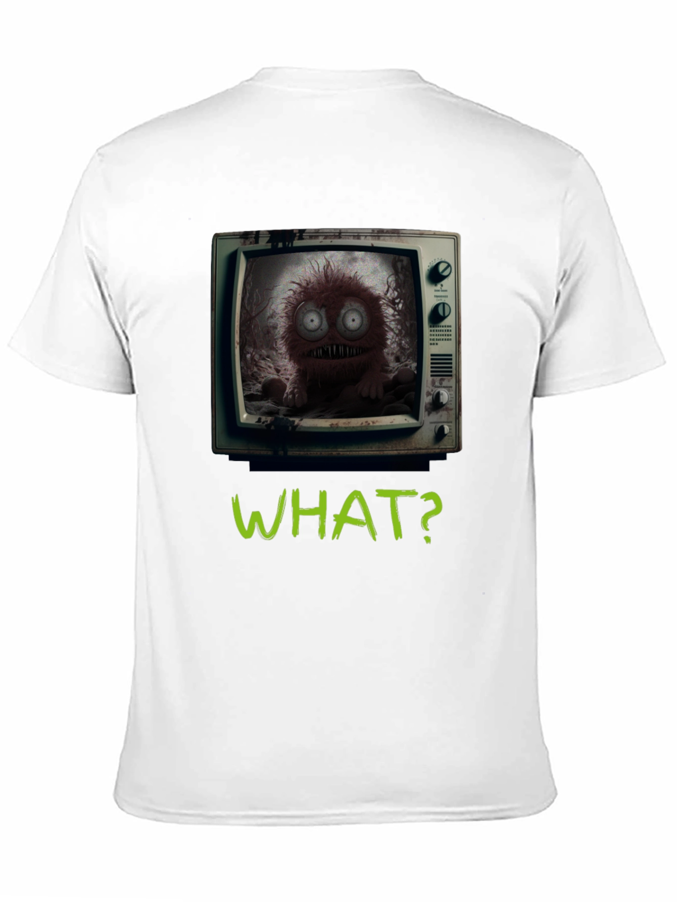 What? Monster TV Graphic Tee - Creepy Novelty T-Shirt