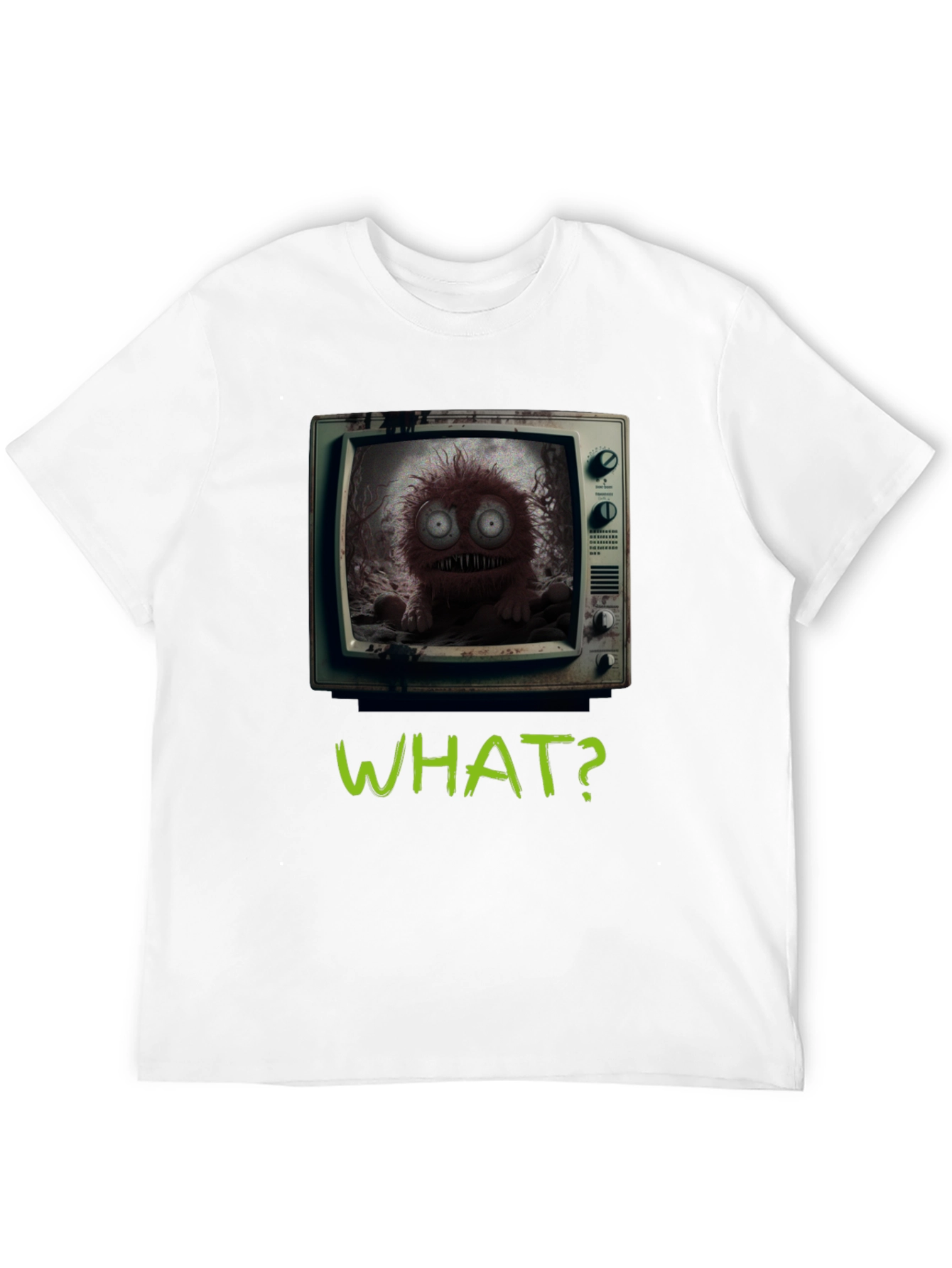 What? Monster TV Graphic Tee - Creepy Novelty T-Shirt