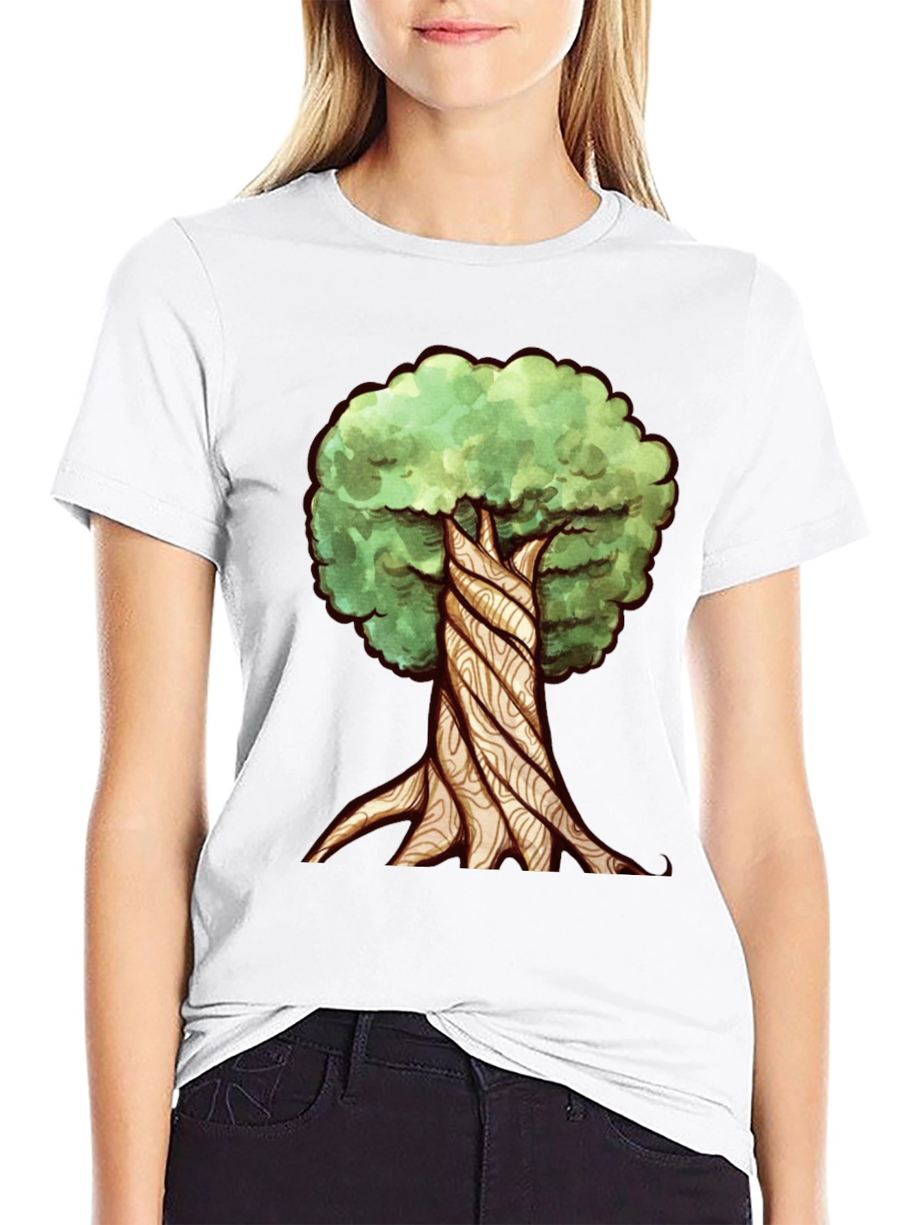 Twisted Tree Graphic Tee - Nature Inspired Design