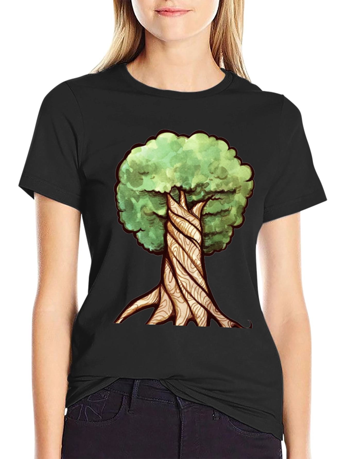 Twisted Tree Graphic Tee - Nature Inspired Design