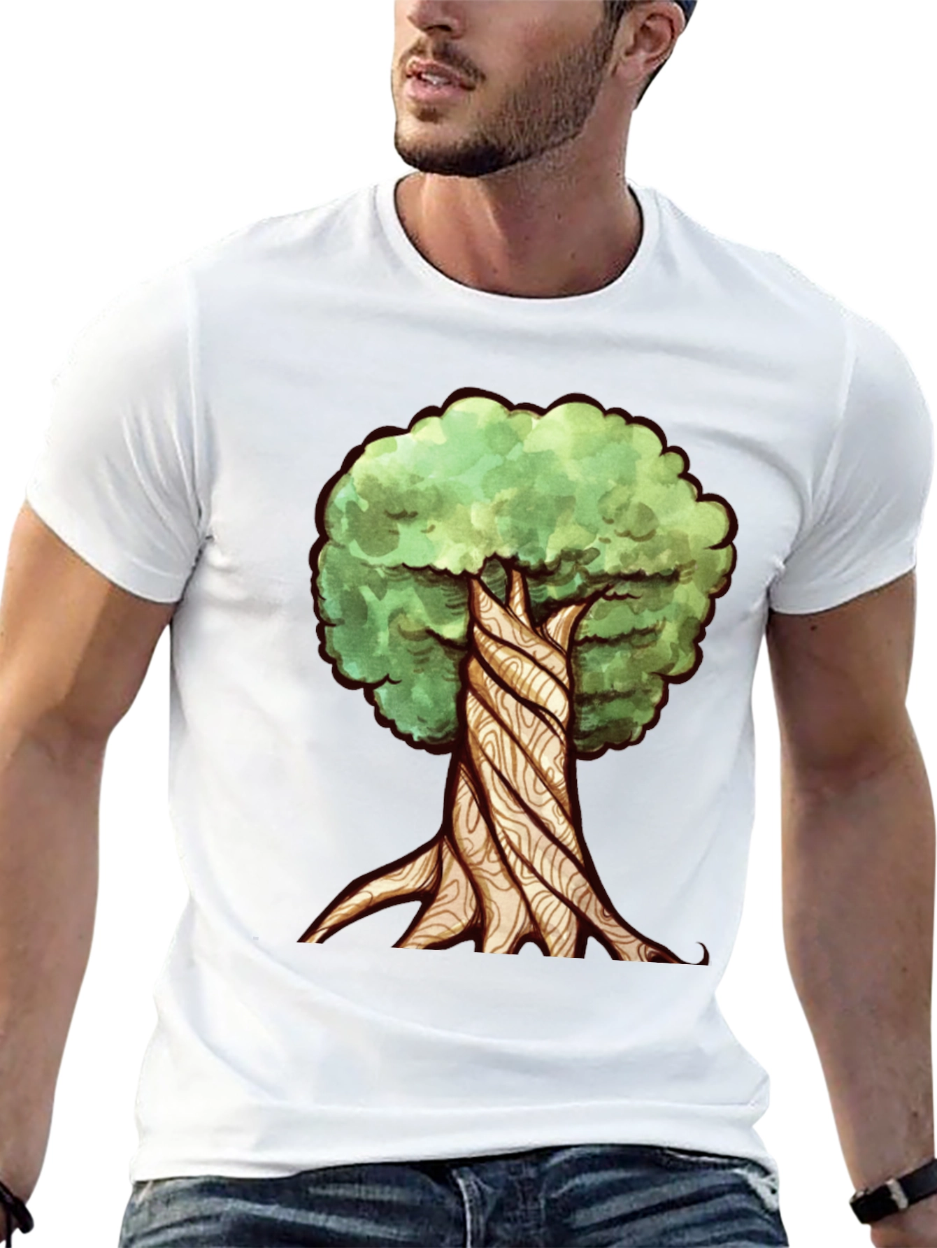 Twisted Tree Graphic Tee - Nature Inspired Design
