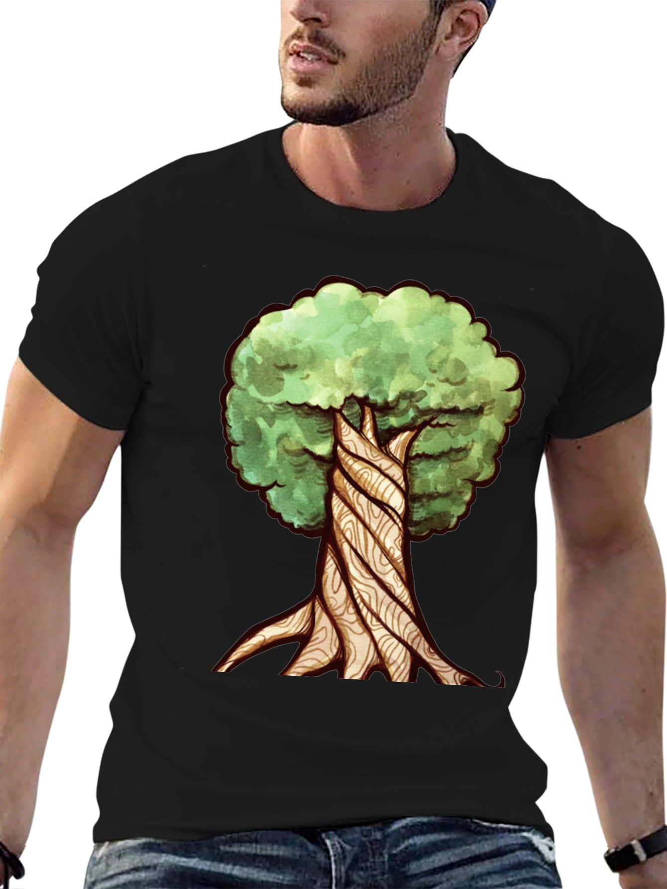 Twisted Tree Graphic Tee - Nature Inspired Design