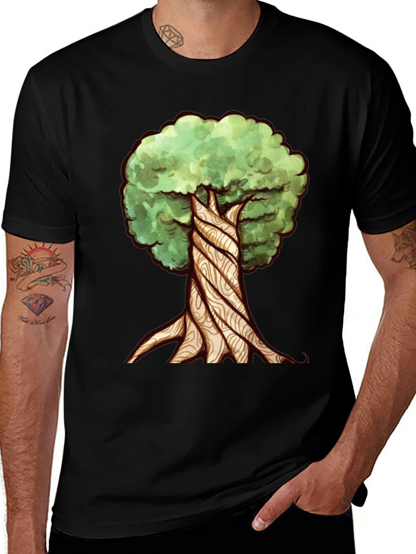 Twisted Tree Graphic Tee - Nature Inspired Design