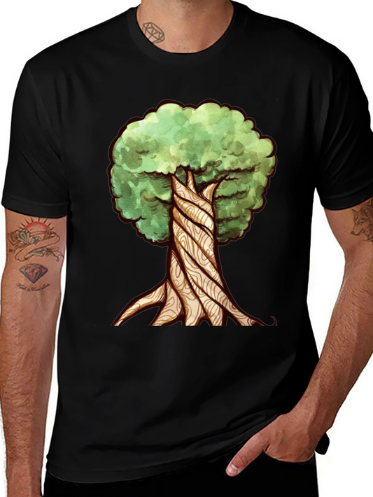 Twisted Tree Graphic Tee - Nature Inspired Design