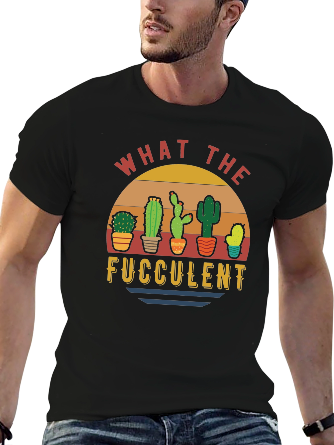 What the Fucculent Funny Cactus Graphic T-Shirt