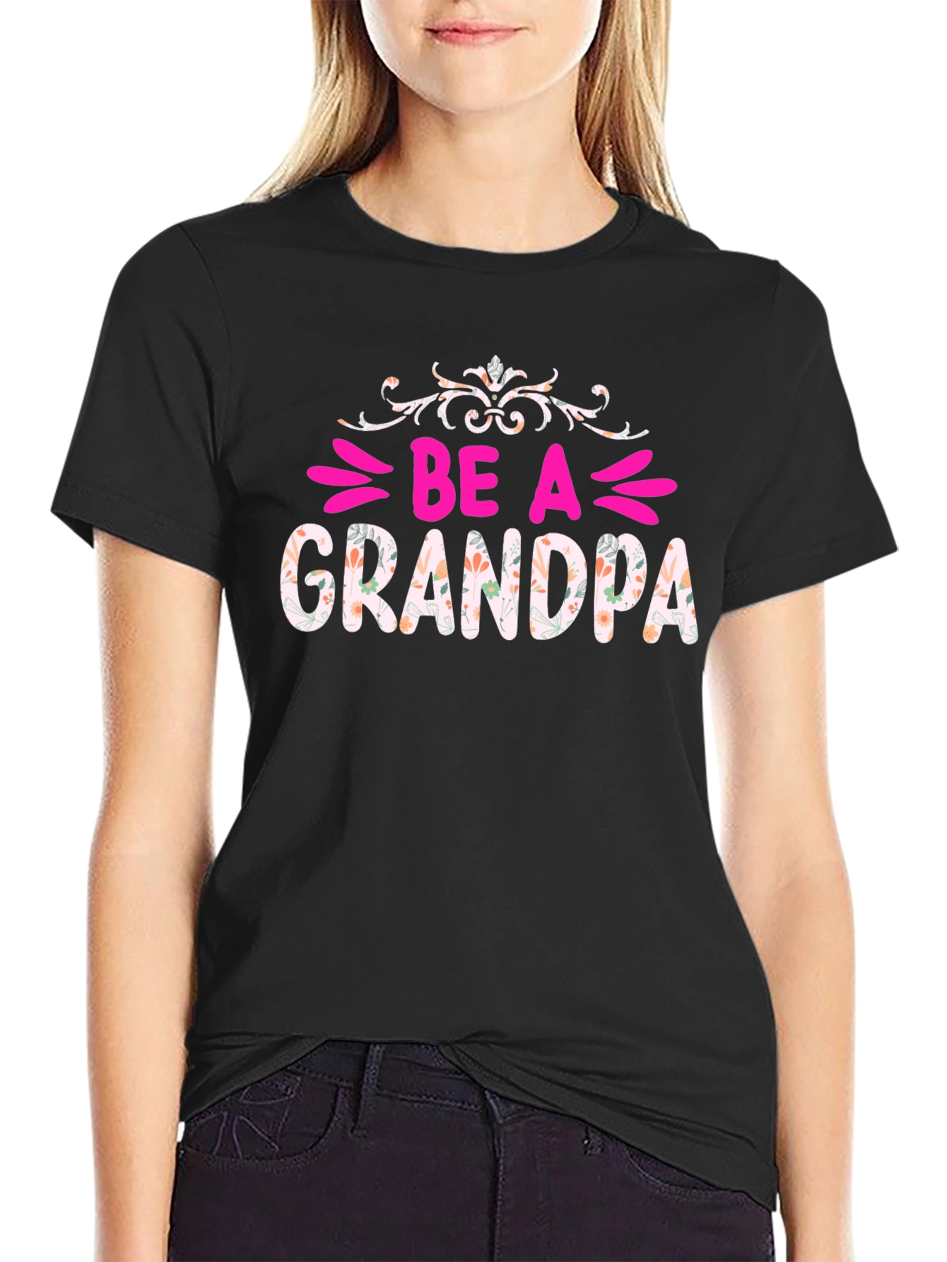 Be A Grandpa Floral Graphic Tee