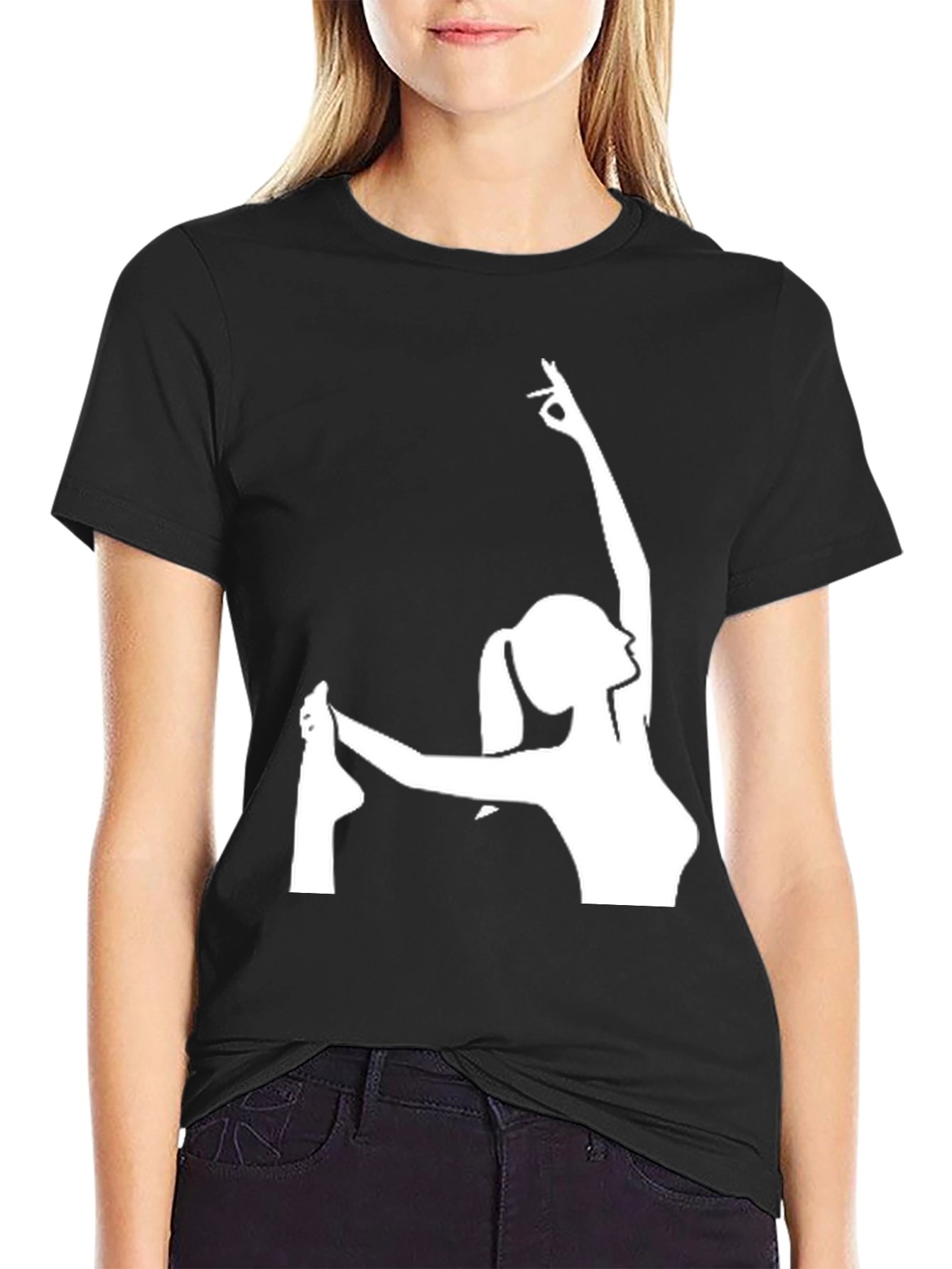 Yoga Pose Graphic T-Shirt - Black