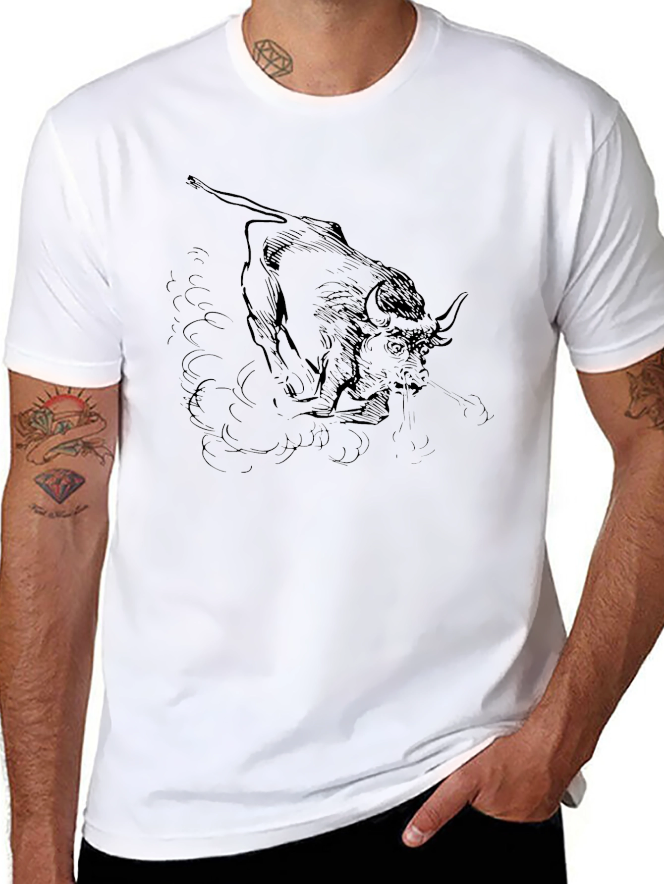 Black Bull Graphic Tee - Bold & Stylish