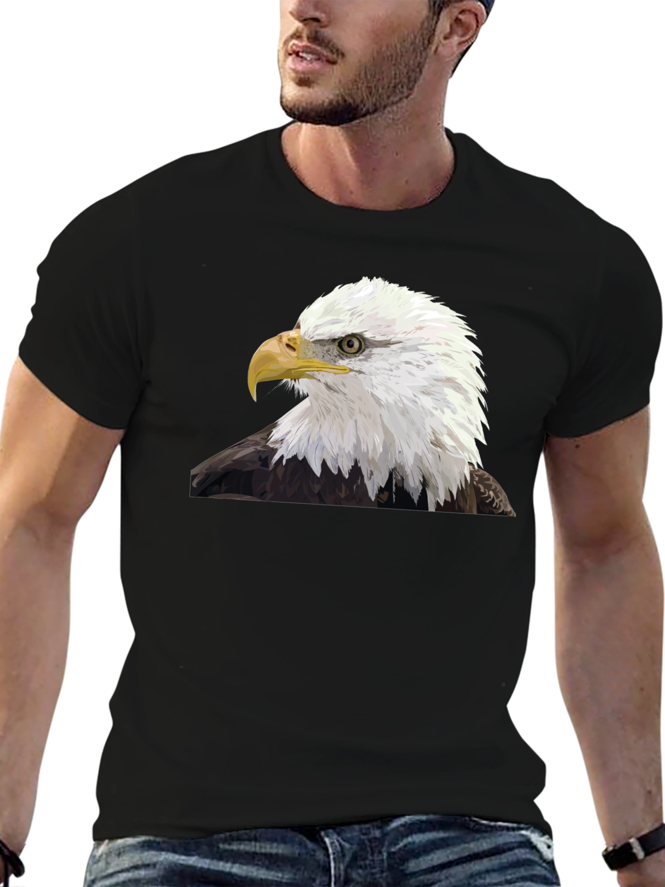 Bald Eagle Graphic T-Shirt - Black