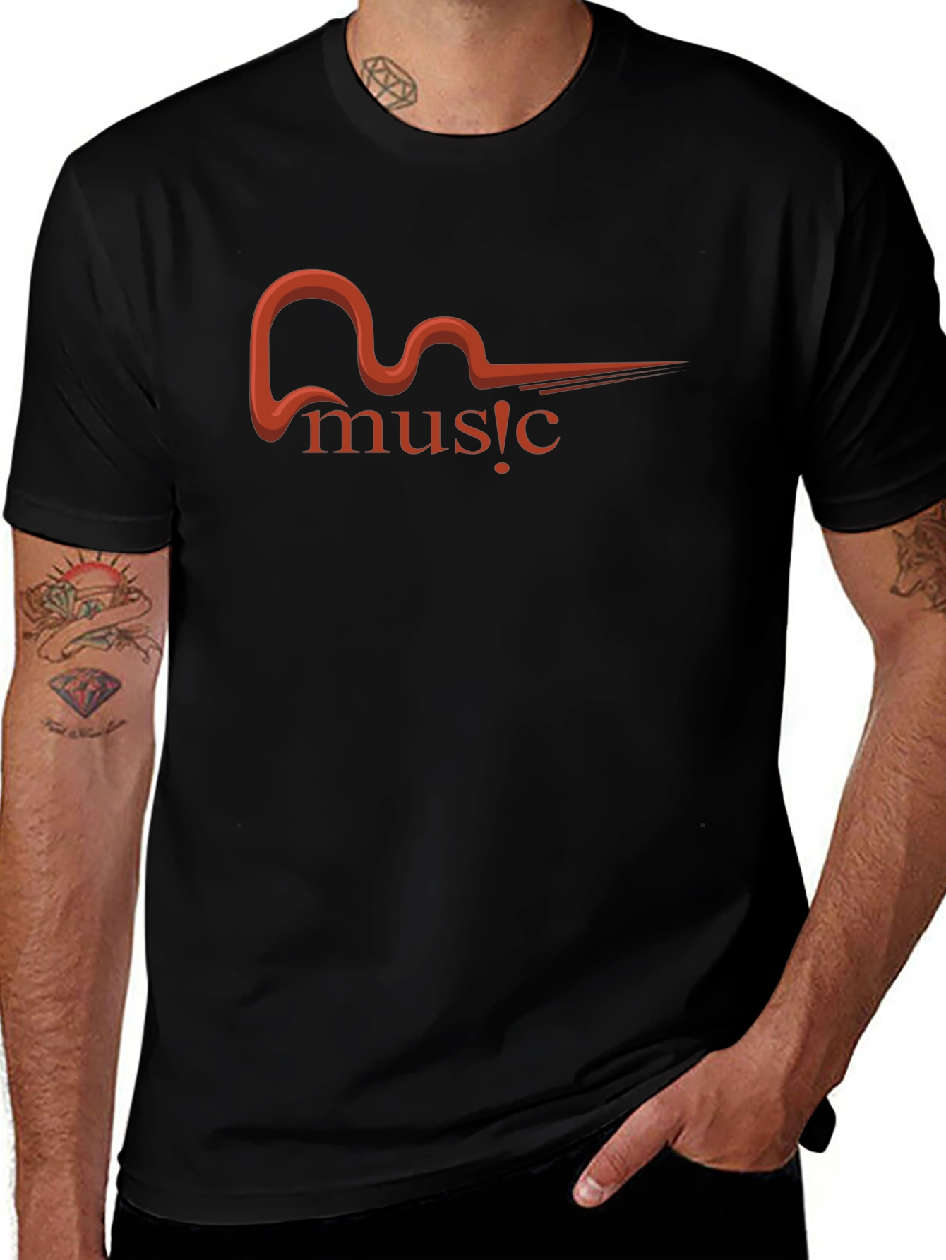 Music Graphic T-Shirt - Black Tee