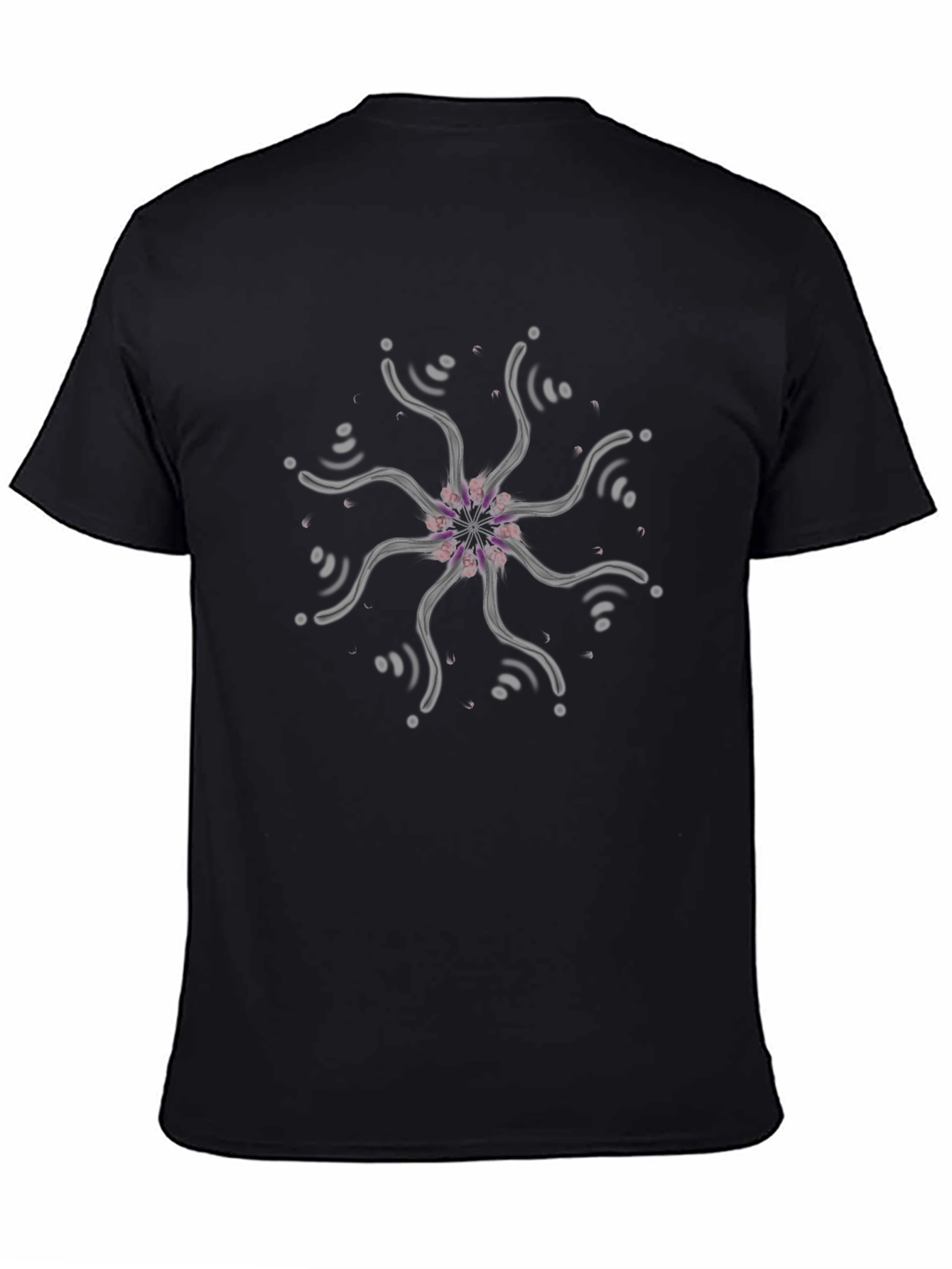 Abstract Mandala Graphic Tee - Black