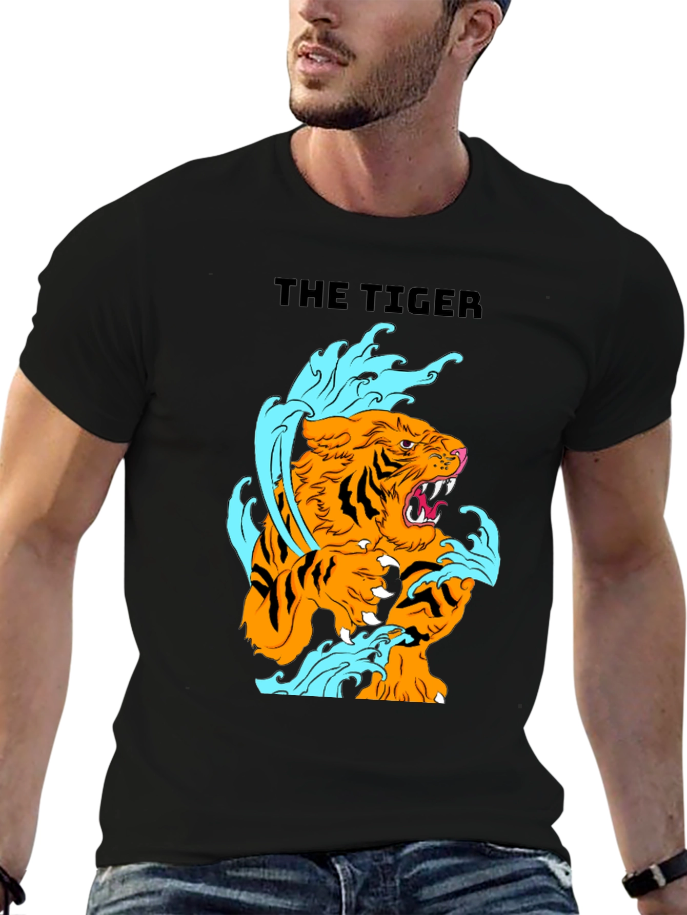 The Tiger Graphic Black T-Shirt