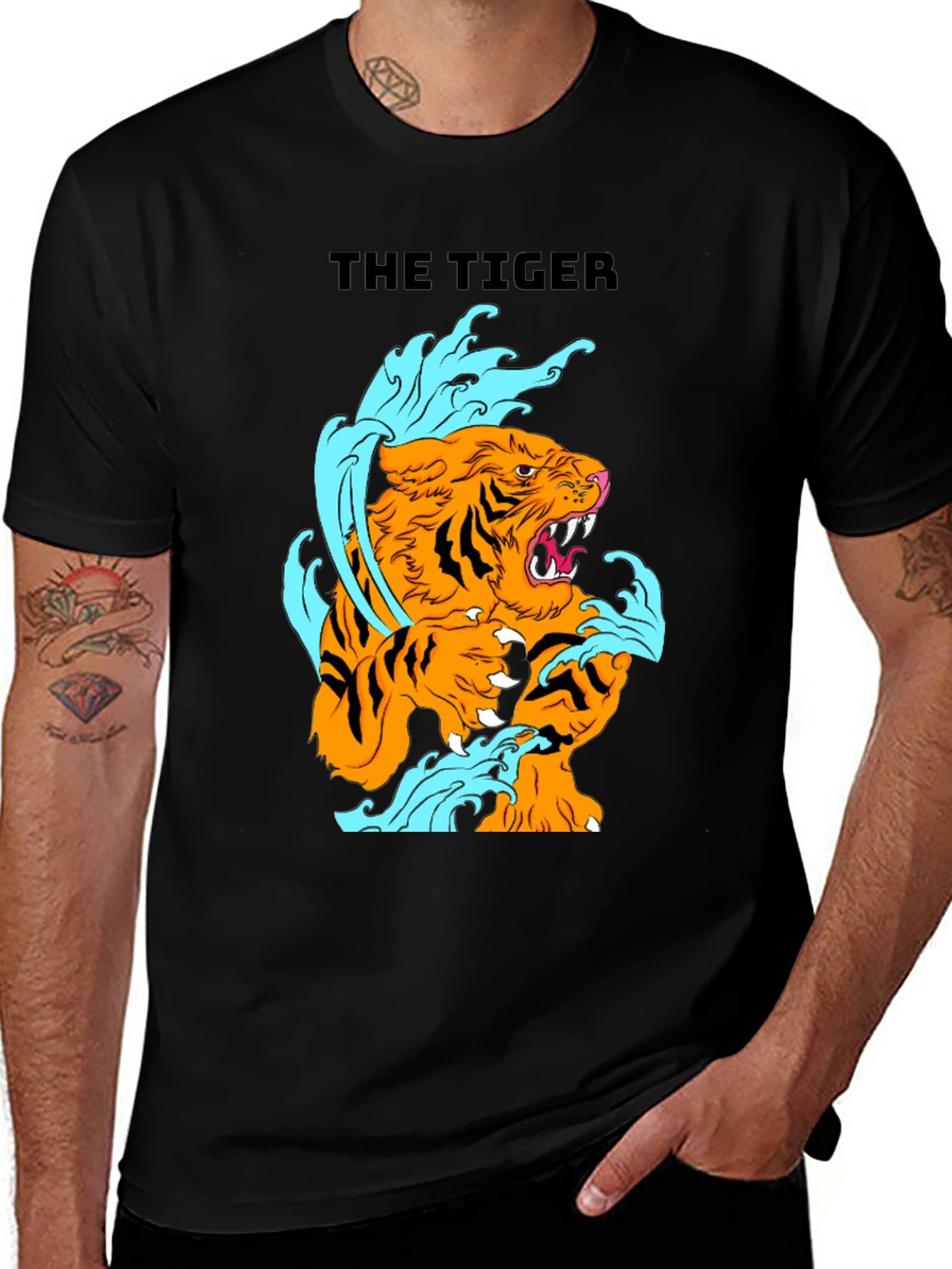 The Tiger Graphic Black T-Shirt