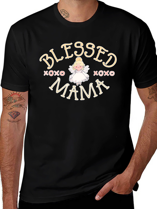 Blessed Mama Angel Graphic T-Shirt