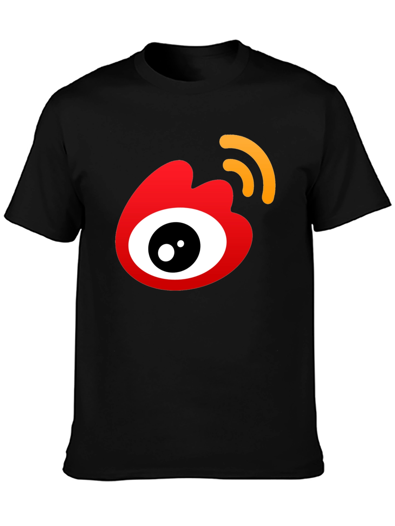Trendy Black T-Shirt with Eye Logo